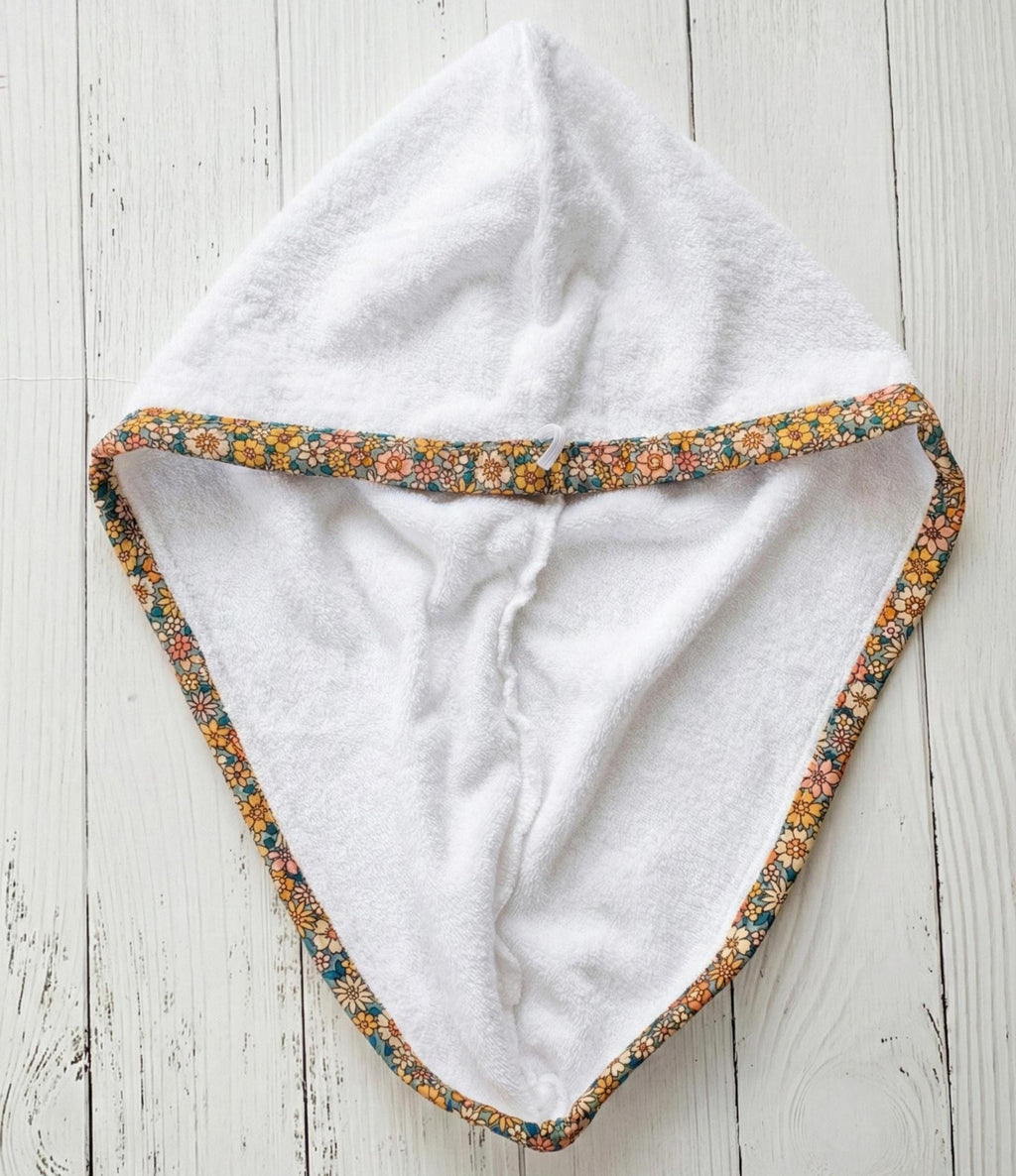 Floral Hair Towel Wrap – Absorbent Cotton Terry Turban
