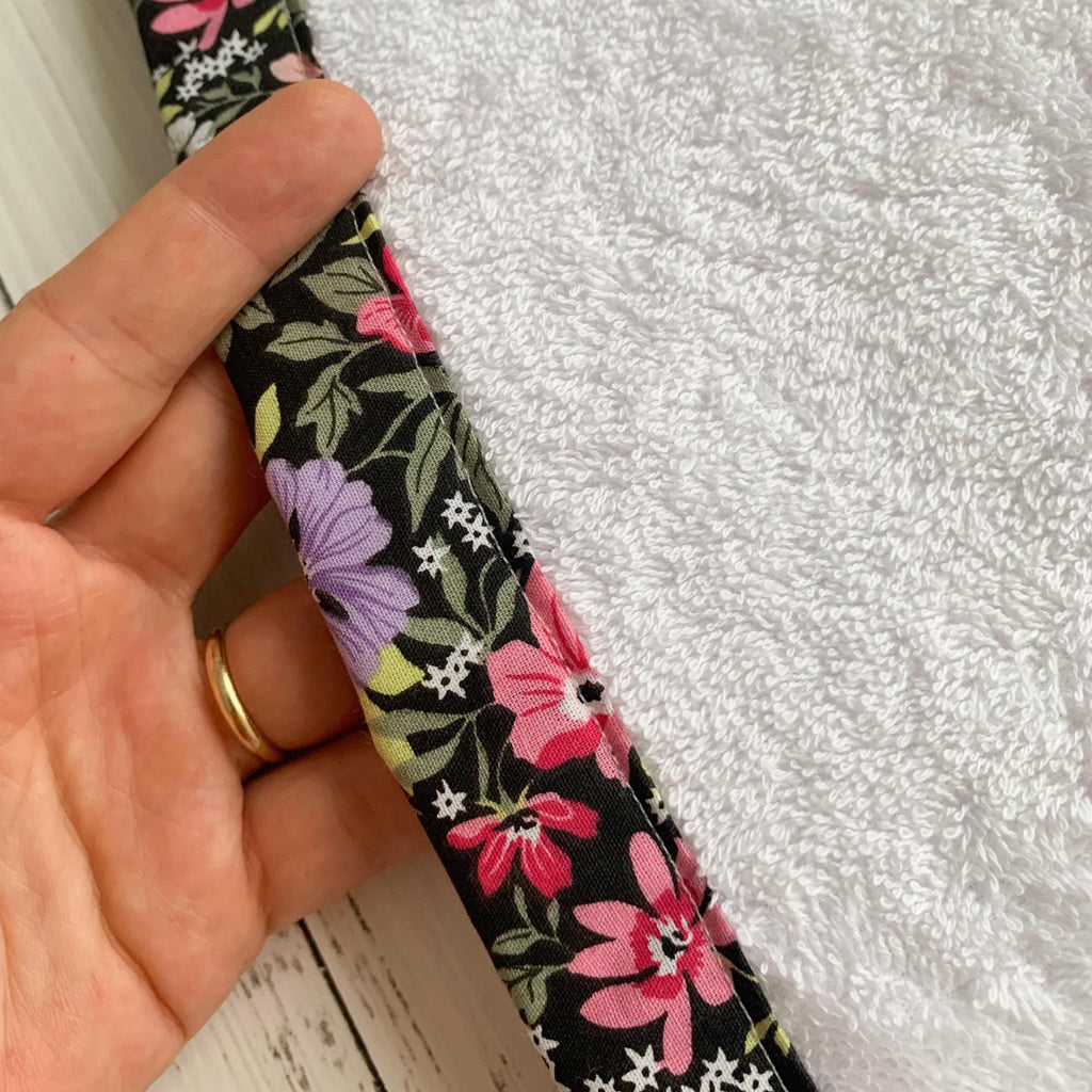 Floral Terry Hair Towel Wrap, Absorbent Cotton Twist Towel Turban