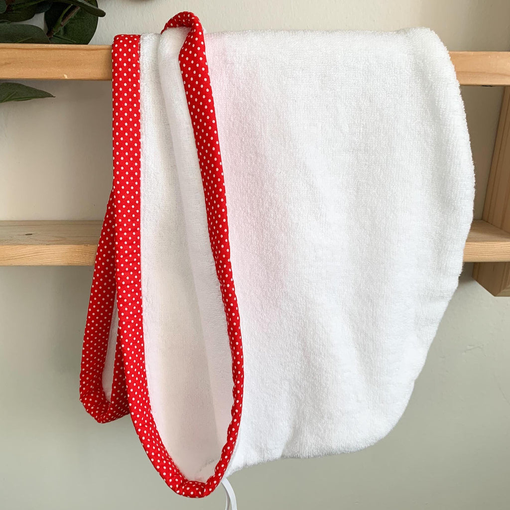 Turkish Cotton Red Hair Towel Wrap, Quick Dry Absorbent Turban