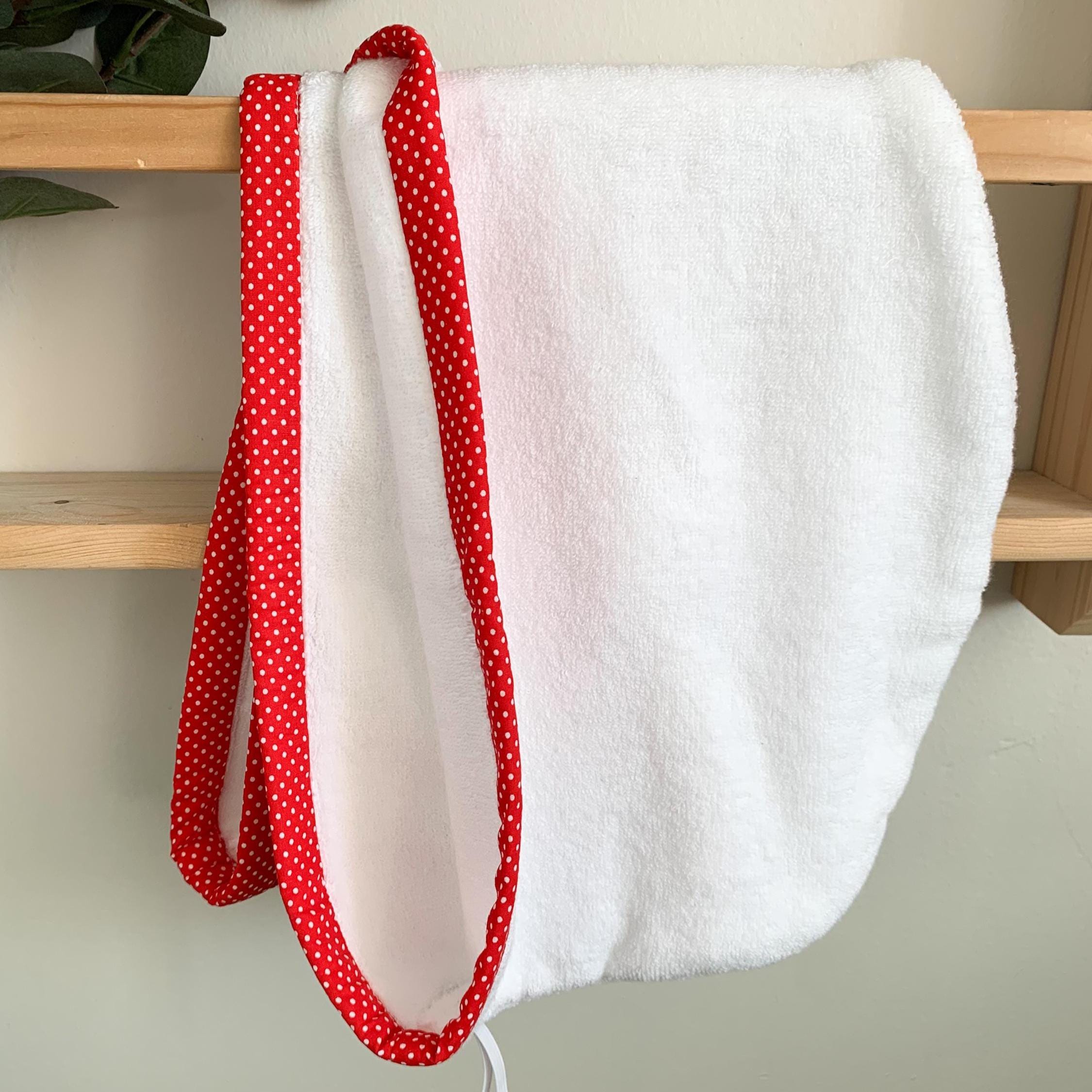 Turkish Cotton Red Hair Towel Wrap, Quick Dry Absorbent Turban