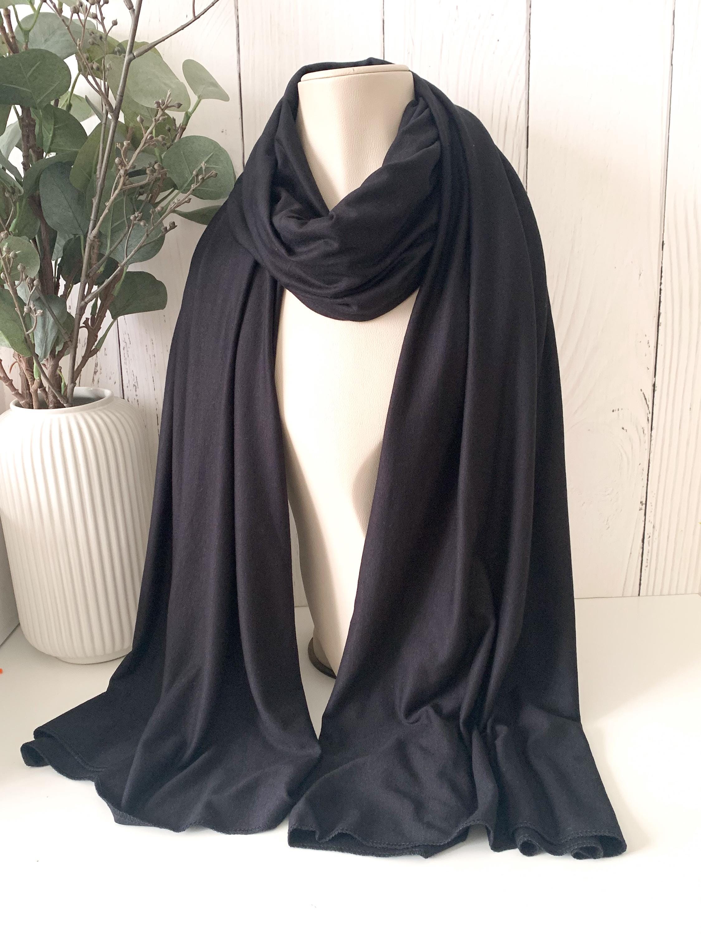 Black Jersey Hijab Turban: Soft Viscose Stretch HeadWrap for Daily Use
