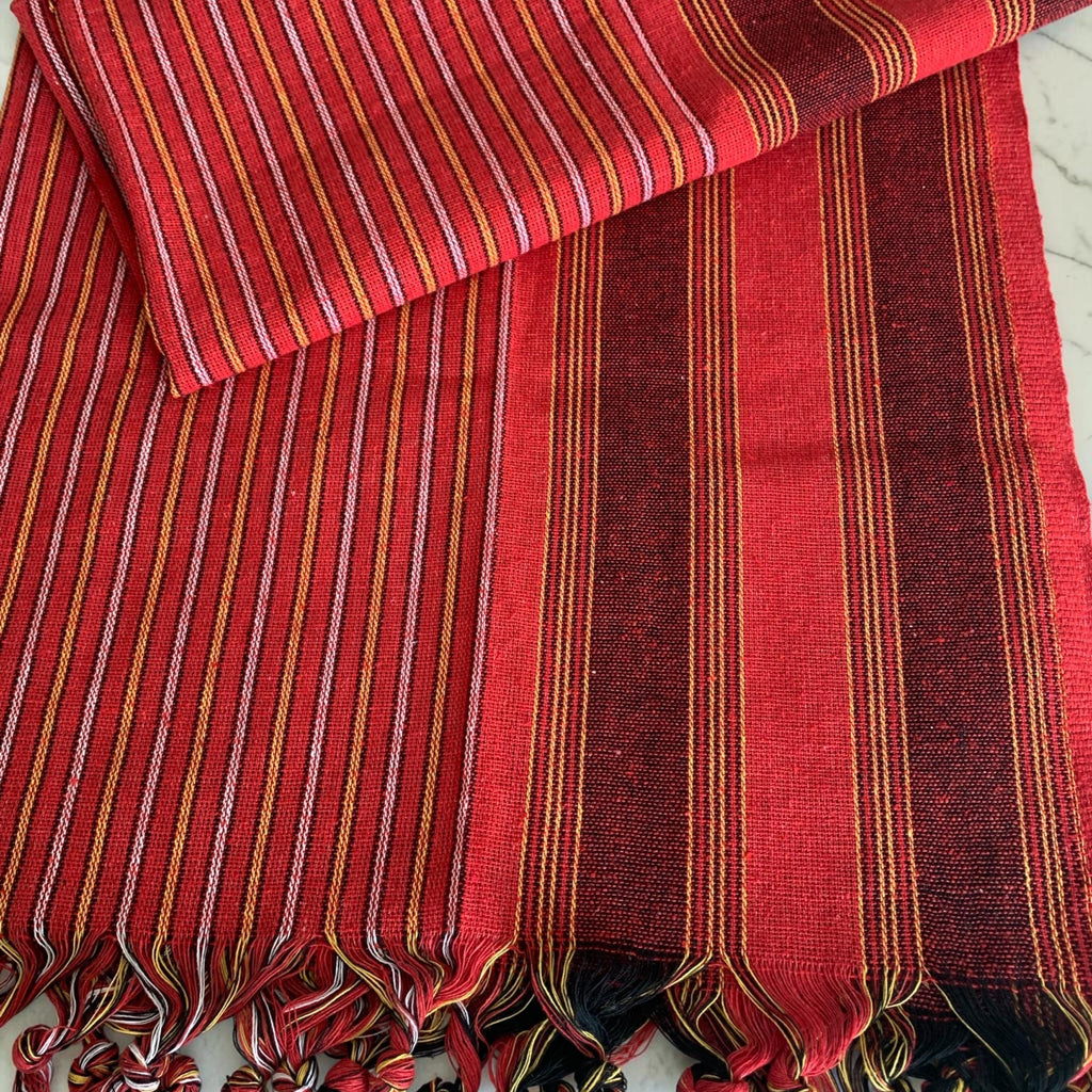 Handwoven Turkish Peshtemal Towel, Claret Red Lightweight Beach Sarong, Bulk Spa Sauna Towel