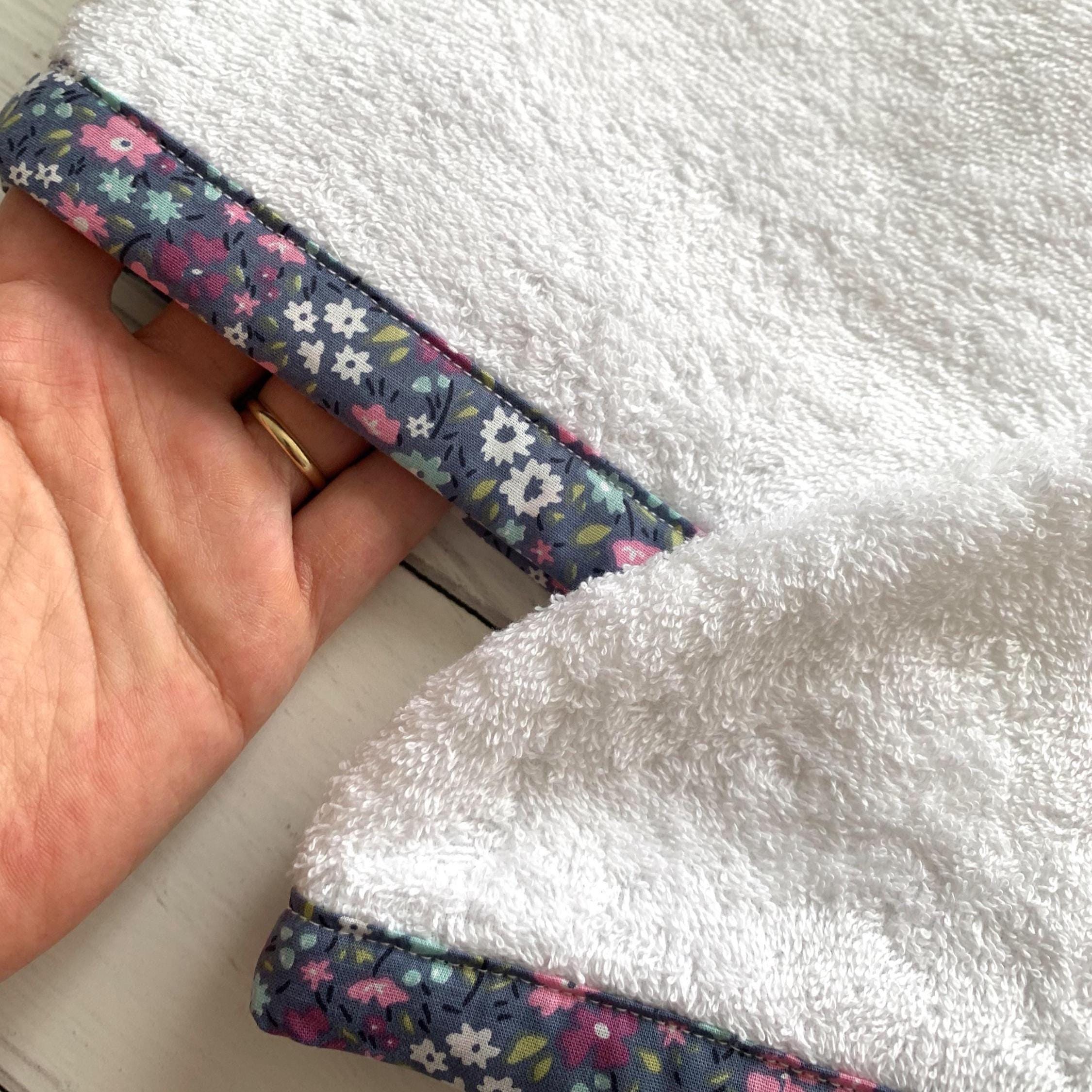 Turkish Cotton Hair Towel Wrap, Quick Drying Turban, Floral Trim Head Towel