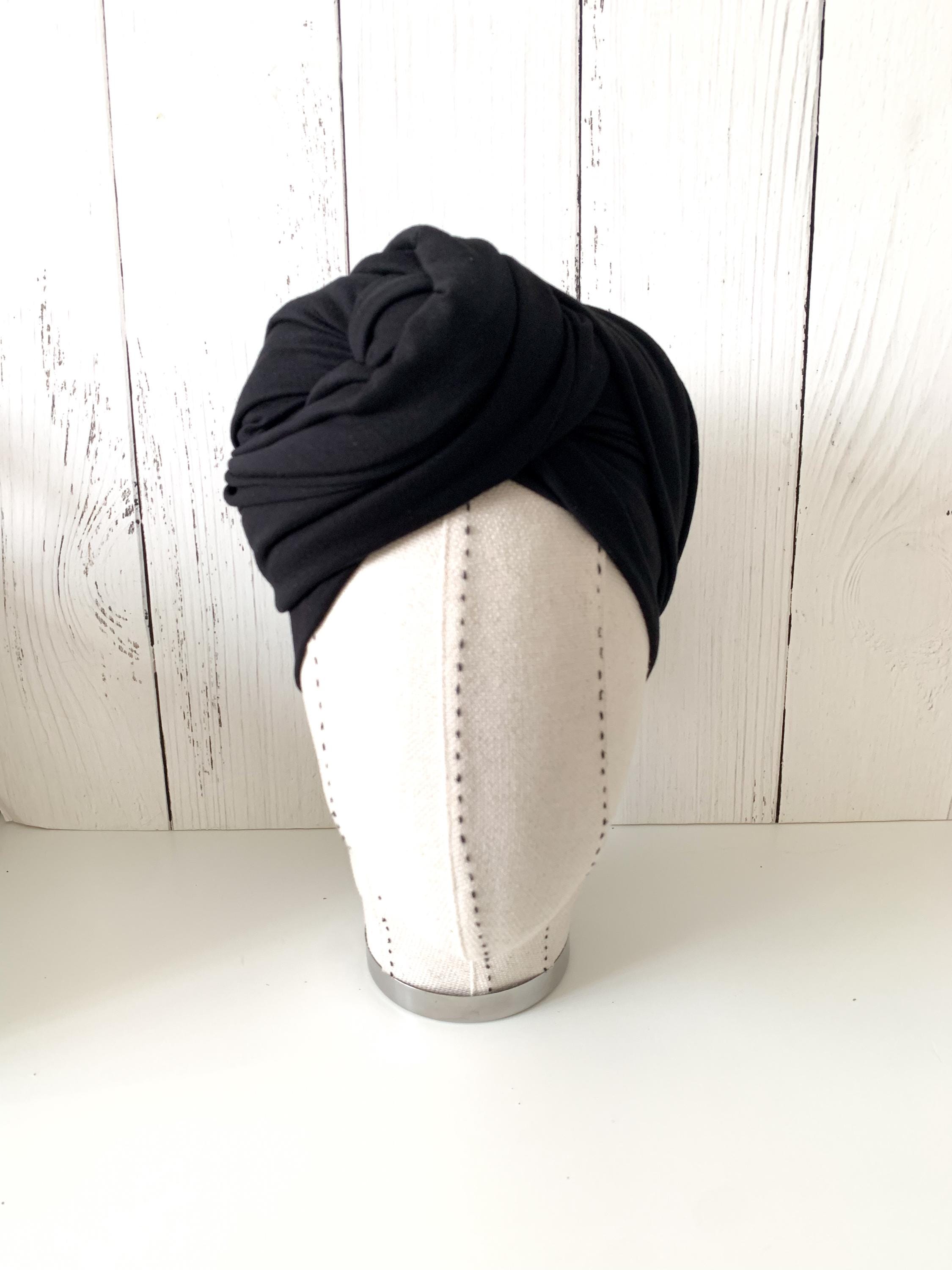 Black Jersey Turban Head Wrap, Soft Black Hijab, Neck Scarfs