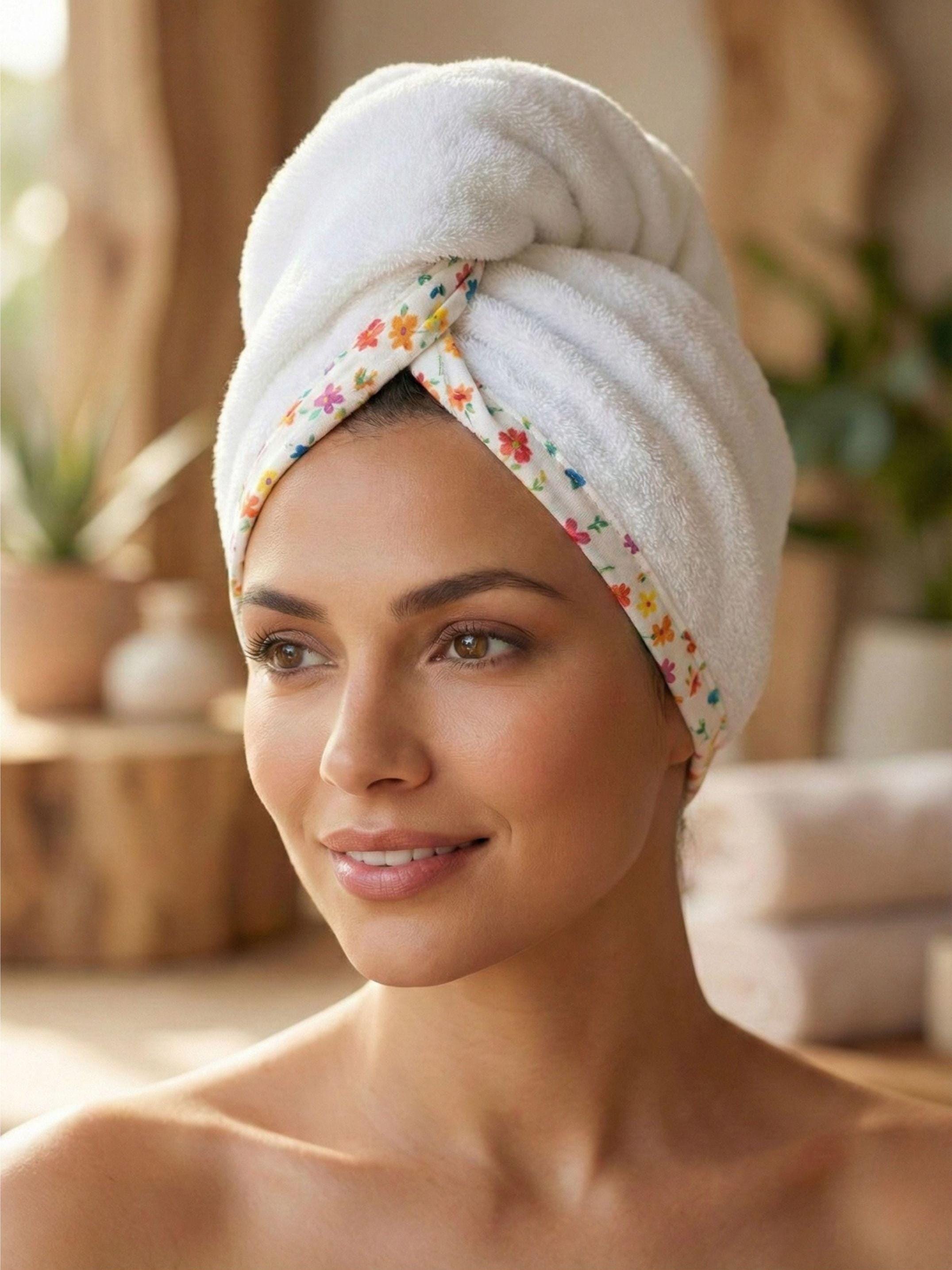 Super Absorbent Hair Towel Wrap – Handmade Pre-Tied Turban