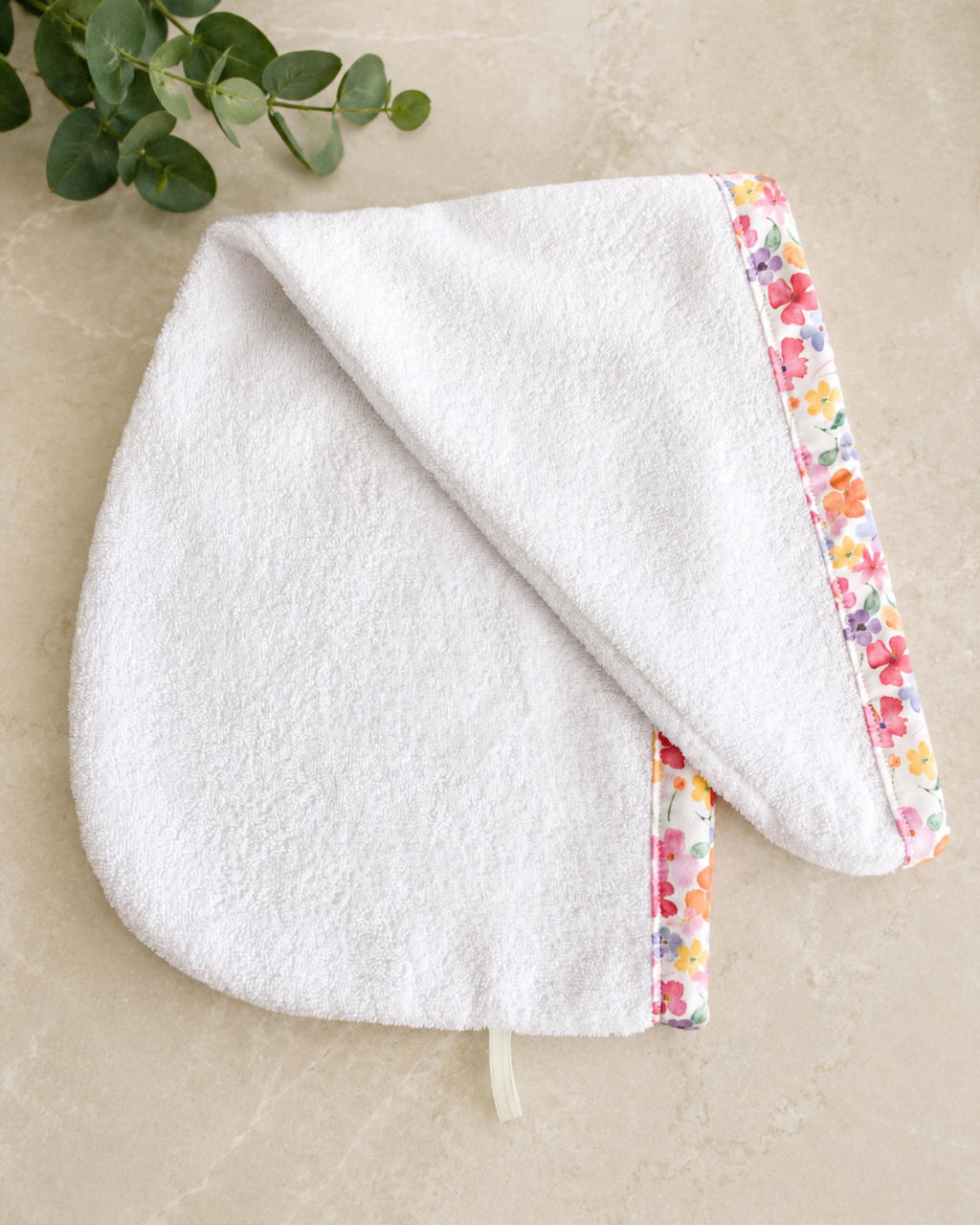 Turkish Cotton Hair Towel Wrap with Elastic Loop; After Shower Quick Dry Make-up Turban