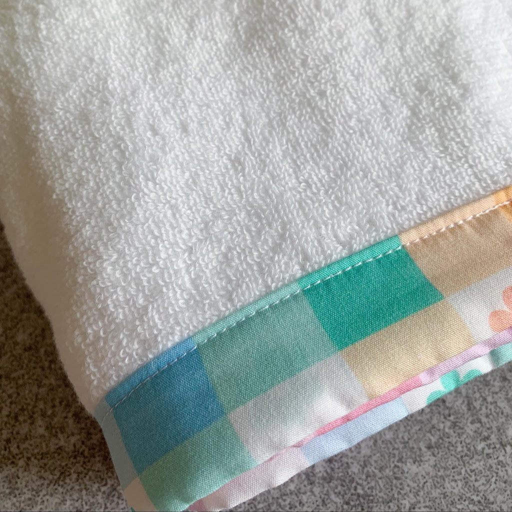 Pastel Plaid Hair Towel Wrap, Ultra Soft Hair Turban, Quick Dry Turkish Cotton Bath Towel, Gentle Hair Care Gift