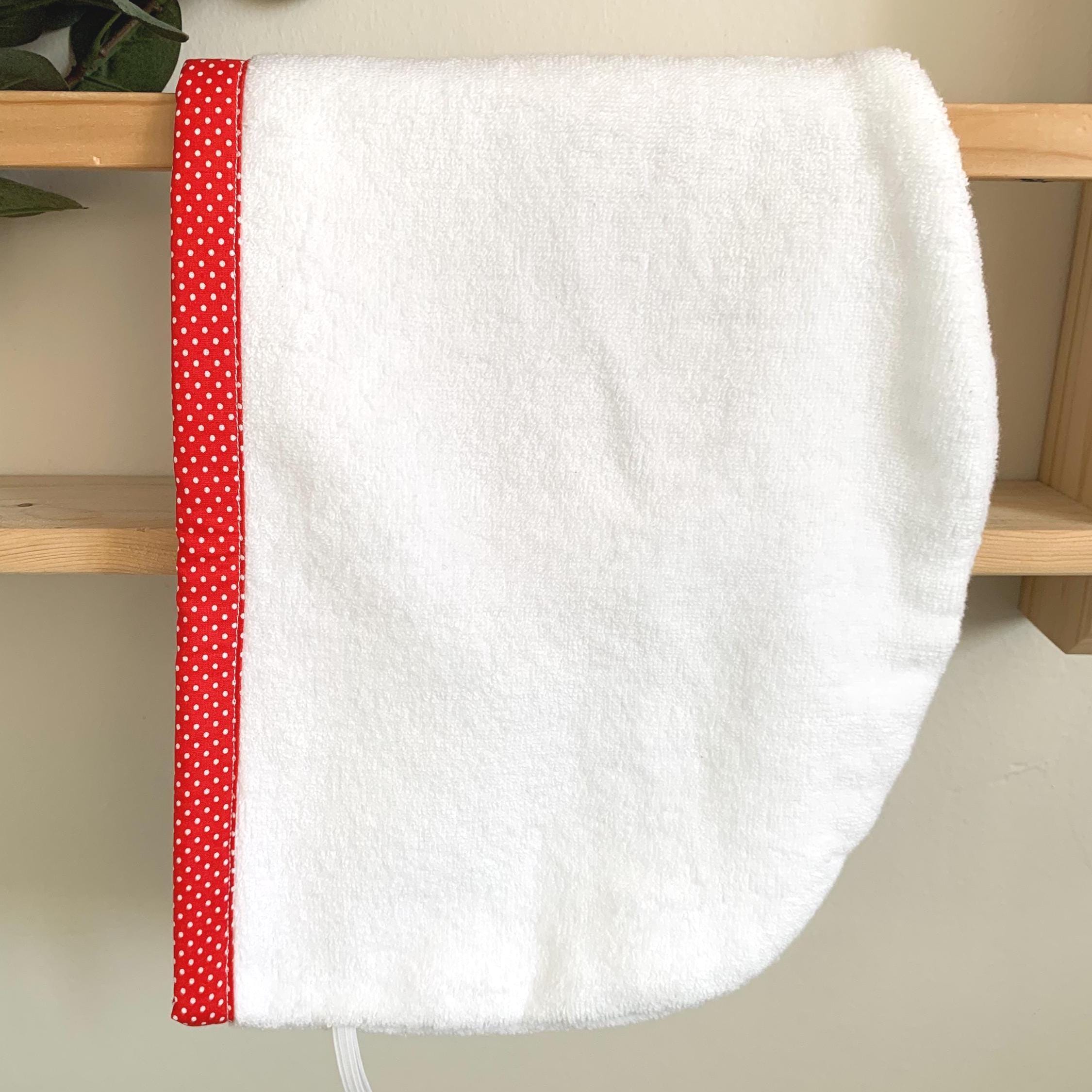 Turkish Cotton Red Hair Towel Wrap, Quick Dry Absorbent Turban