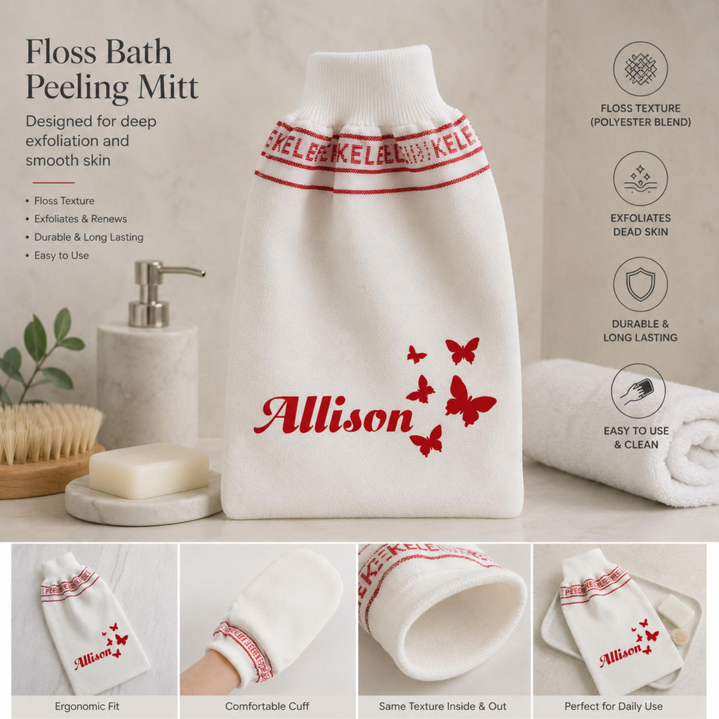 Turkish Exfoliating Bath Mitt, Hammam Kese Glove, Dead Skin Remover, Personalized Body Scrub Mitt