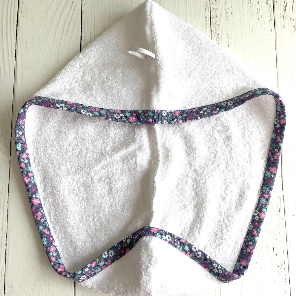 Turkish Cotton Hair Towel Wrap, Quick Drying Turban, Floral Trim Head Towel