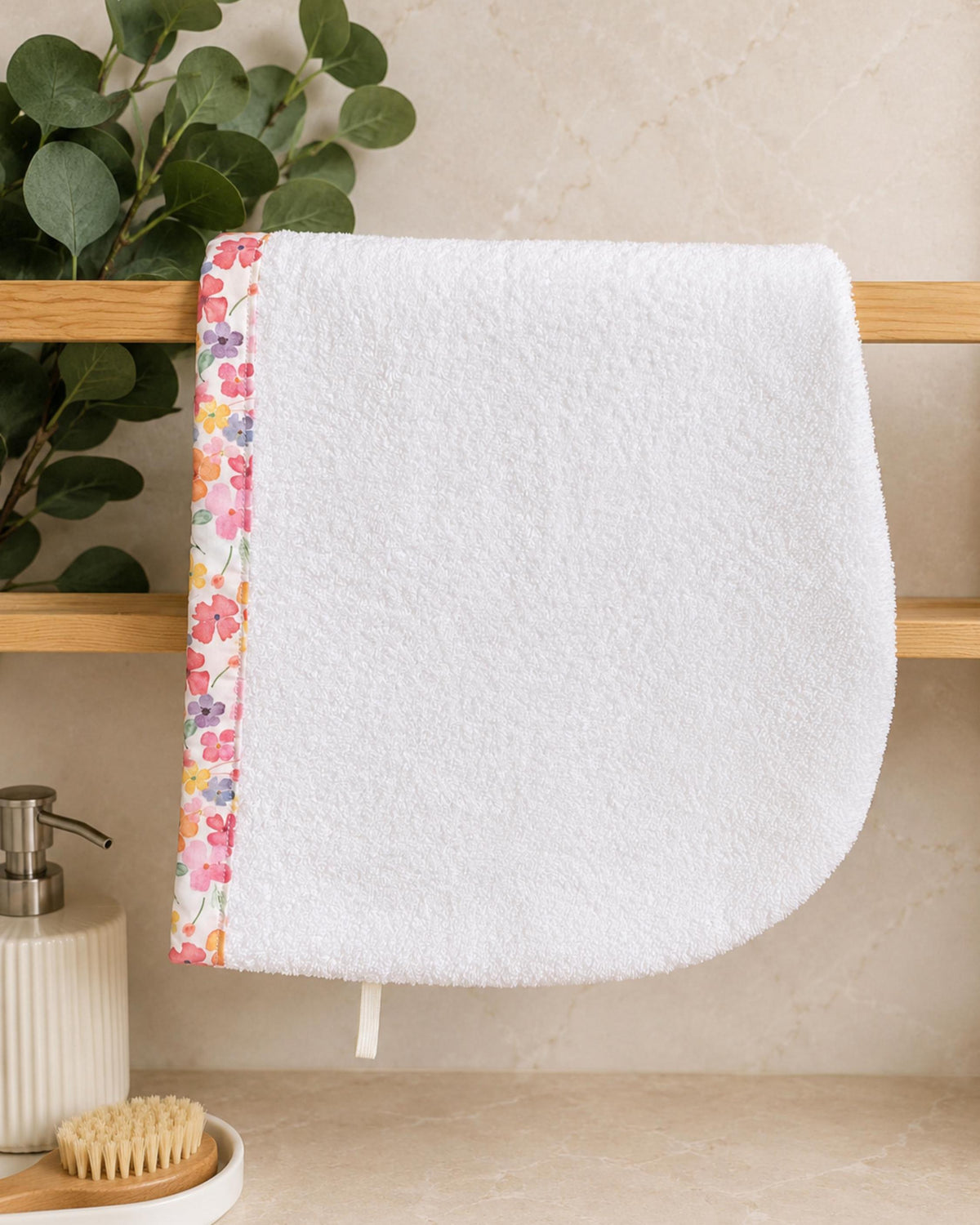 Turkish Cotton Hair Towel Wrap with Elastic Loop; After Shower Quick Dry Make-up Turban