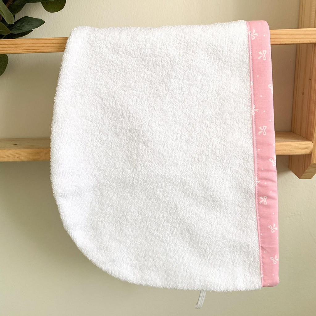 Hair Drying Towel Wrap – Pink Bow Printed Terry Turban