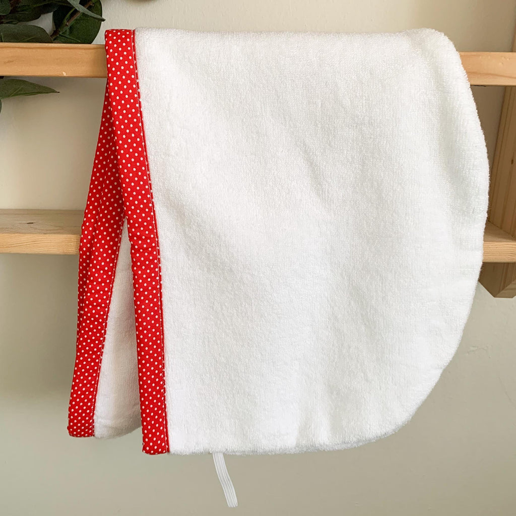 Turkish Cotton Red Hair Towel Wrap, Quick Dry Absorbent Turban