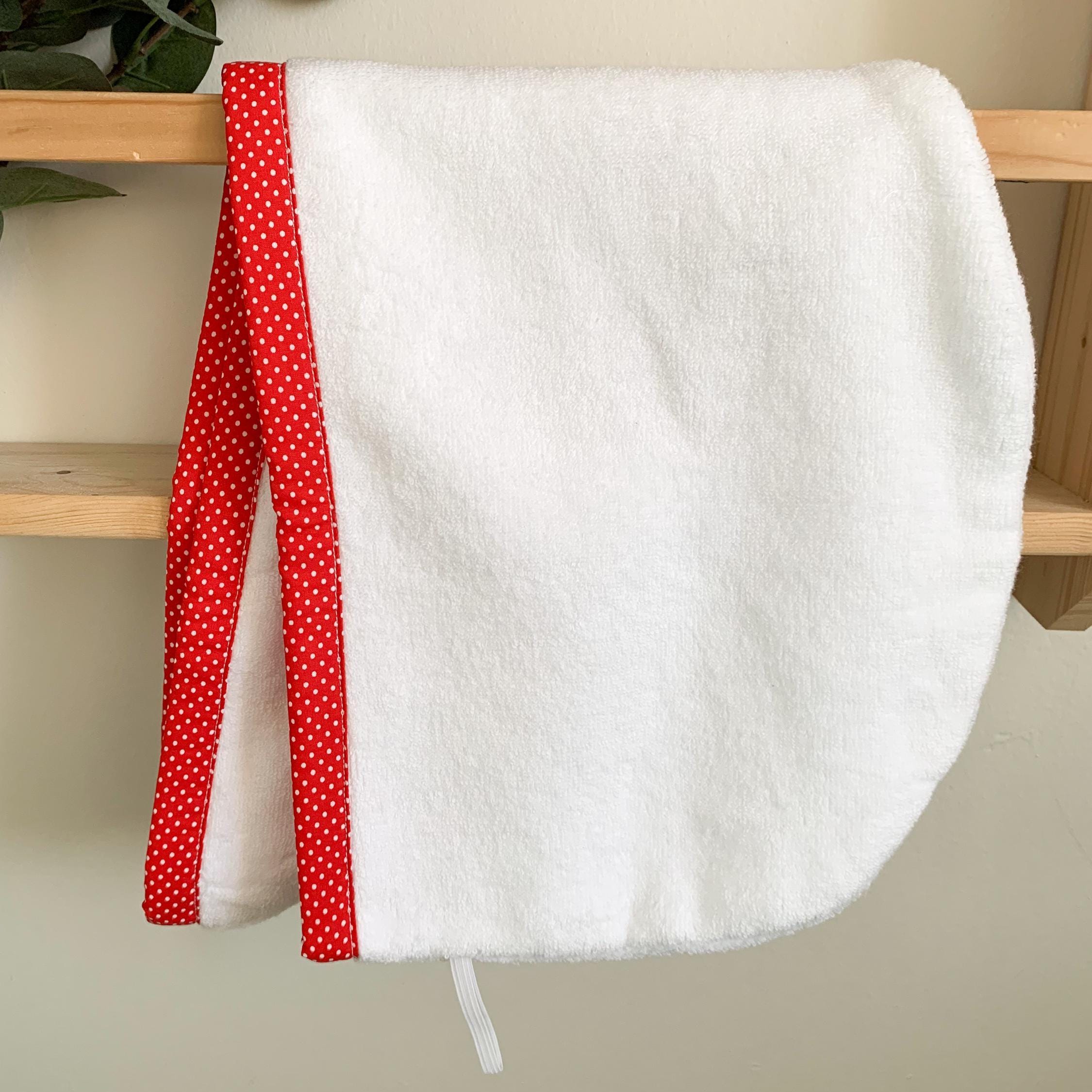 Turkish Cotton Red Hair Towel Wrap, Quick Dry Absorbent Turban