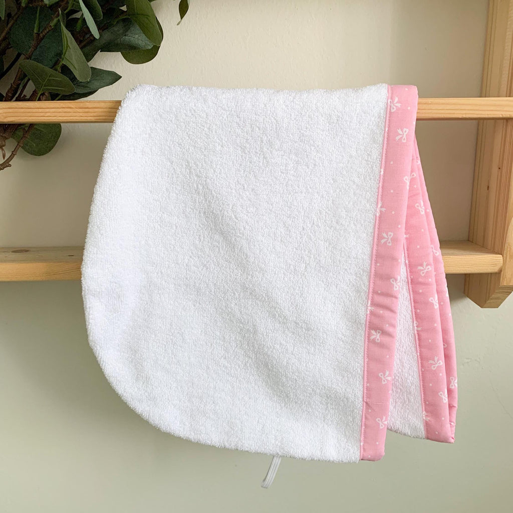 Hair Drying Towel Wrap – Pink Bow Printed Terry Turban