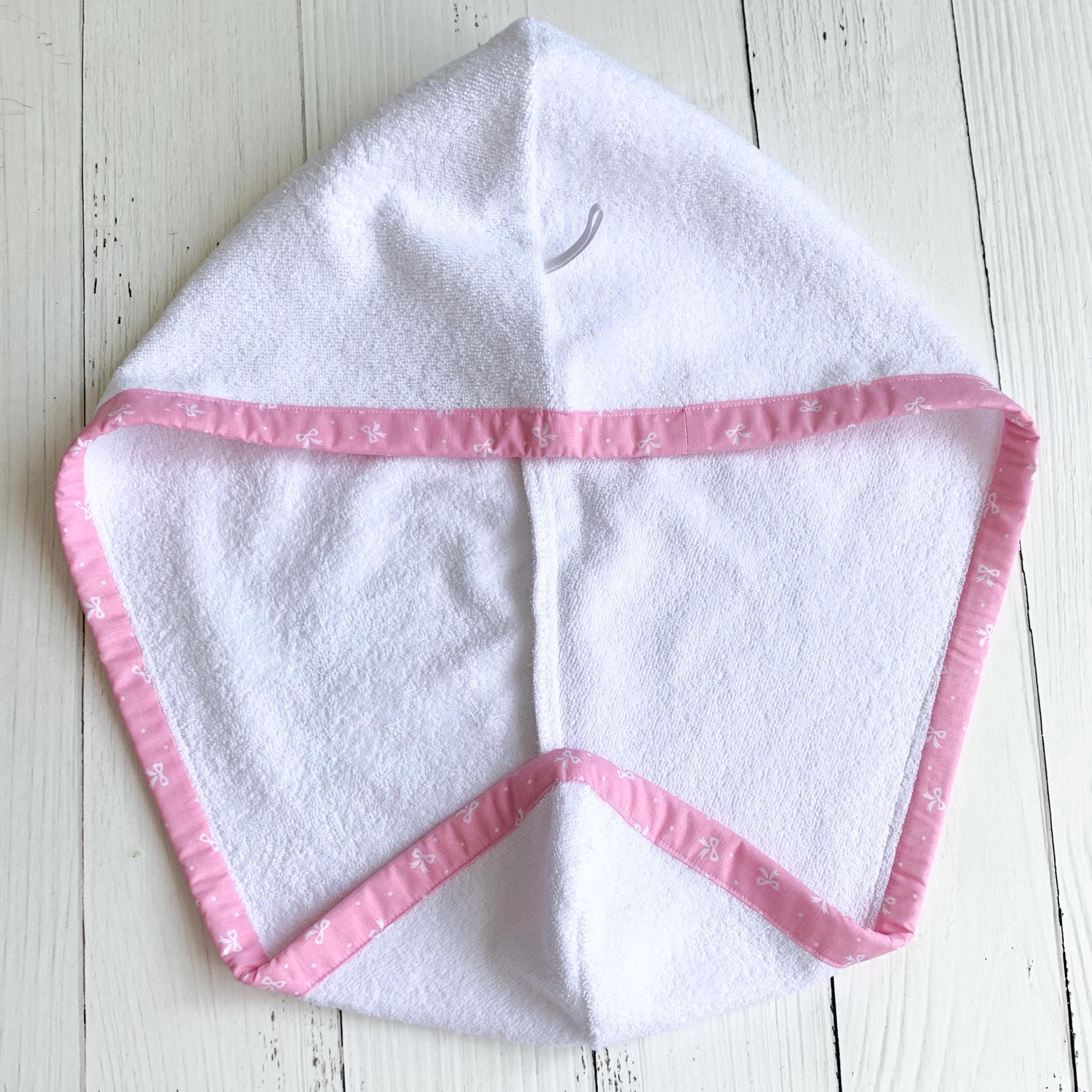 Hair Drying Towel Wrap – Pink Bow Printed Terry Turban