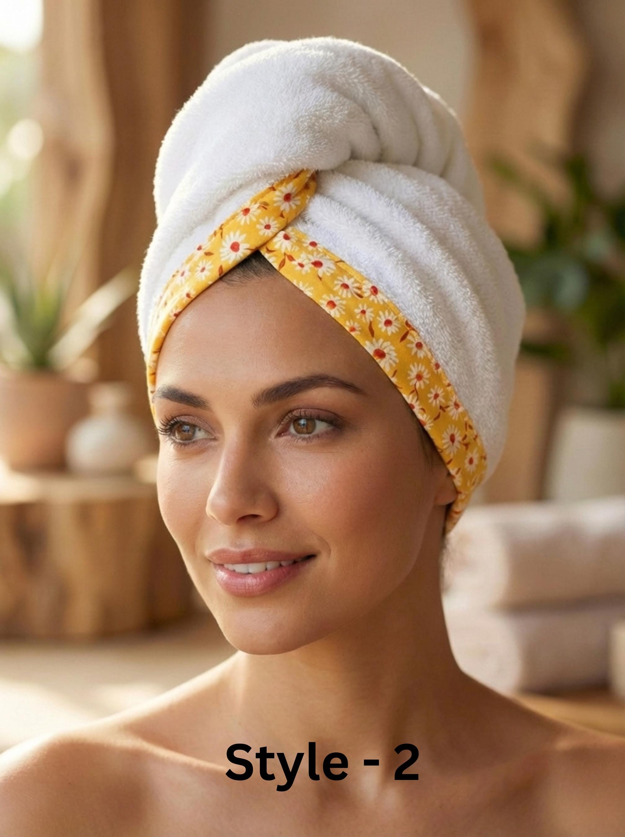Hair Towel Wrap Quick Dry Turkish Cotton Towel Turban Super Absorbent for Hair Drying, Premium Self Care Gift for Her