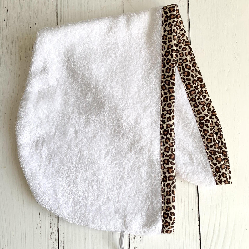 Leopard Print Hair Towel Turban – Quick Dry Turkish Cotton Wrap