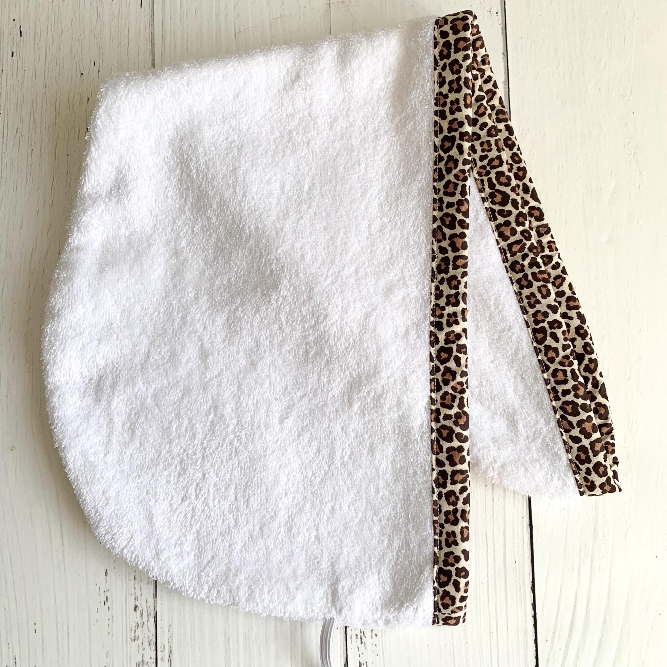 Leopard Print Hair Towel Turban – Quick Dry Turkish Cotton Wrap