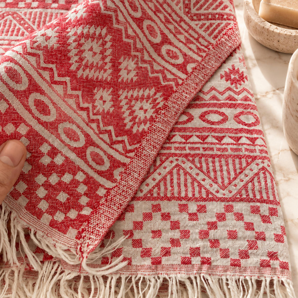 3-Layer Turkish Cotton Bath Towel, Muslin Double-Sided Hammam Peshtemall, Custom Name Print Spa Towel
