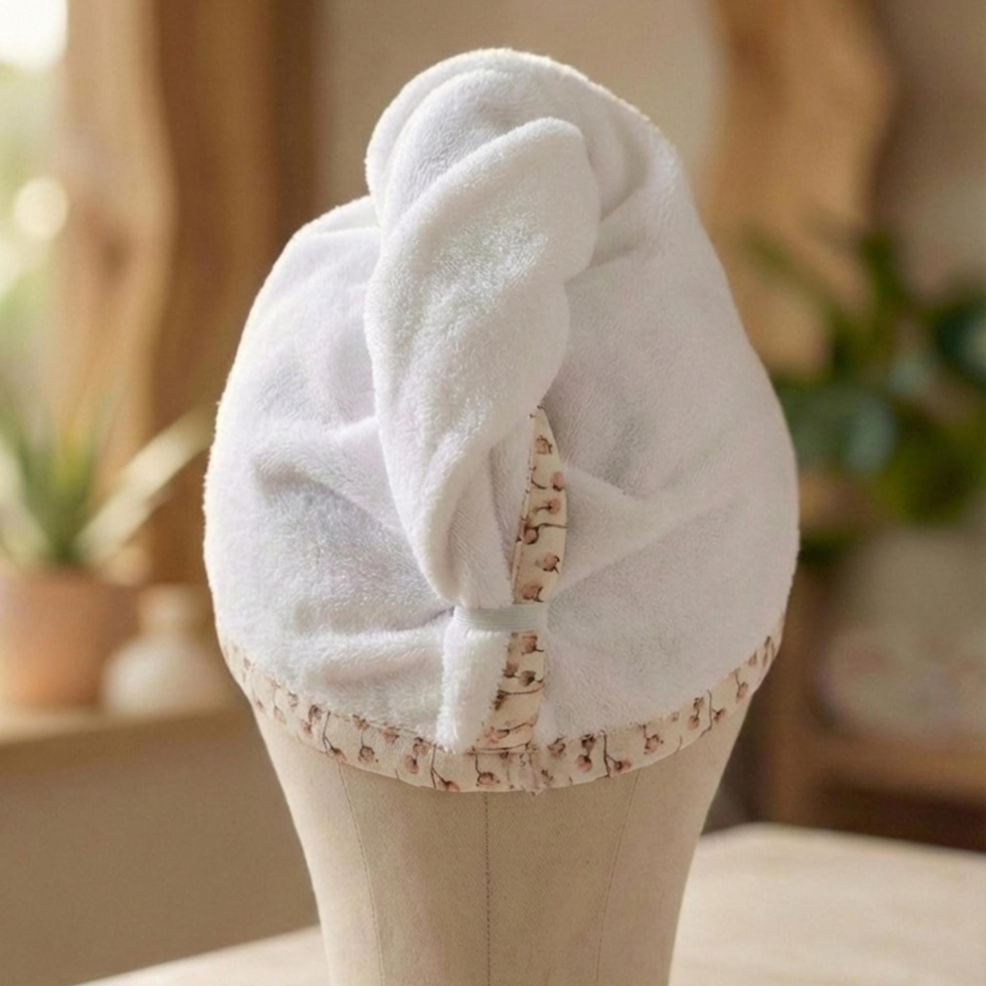 Cotton Hair Towel Wrap, Quick Dry, Absorbent Hair Drying Turban