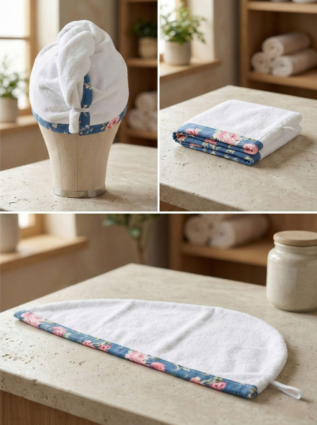 Turkish Terry Cloth Hair Towel Wrap – Quick Dry Turban Towel