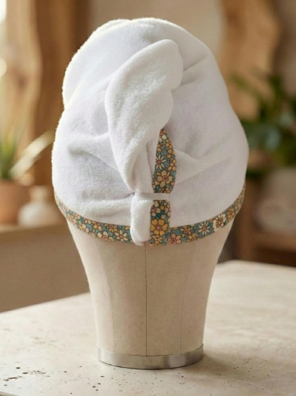Floral Hair Towel Wrap – Absorbent Cotton Terry Turban