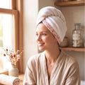 Turkish Cotton Hair Towel Wrap with Elastic Loop; After Shower Quick Dry Make-up Turban