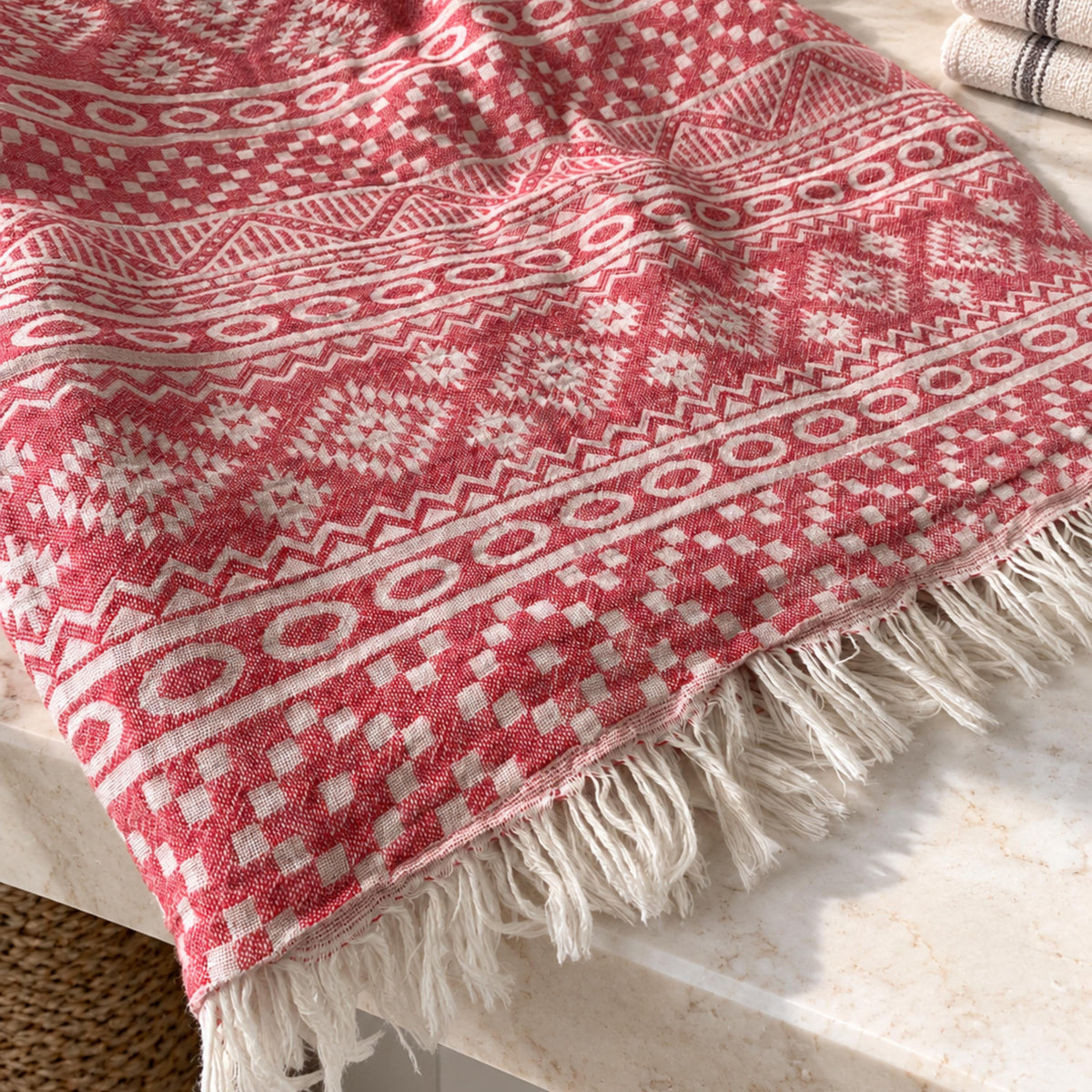 3-Layer Turkish Cotton Bath Towel, Muslin Double-Sided Hammam Peshtemall, Custom Name Print Spa Towel