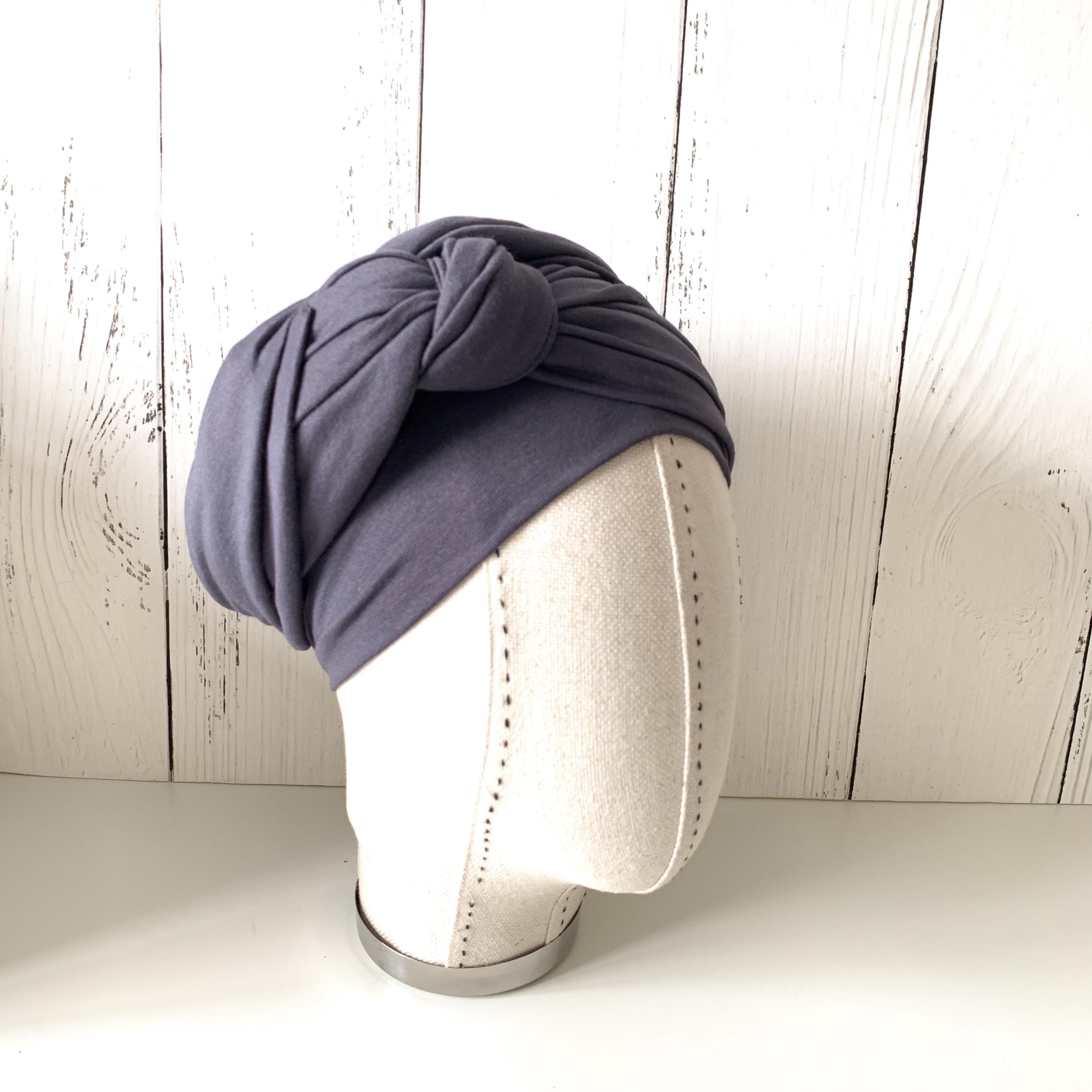 Charcoal Gray Jersey Turban, Women's Twist Headwrap, Soft Neck Scarf - Hijab