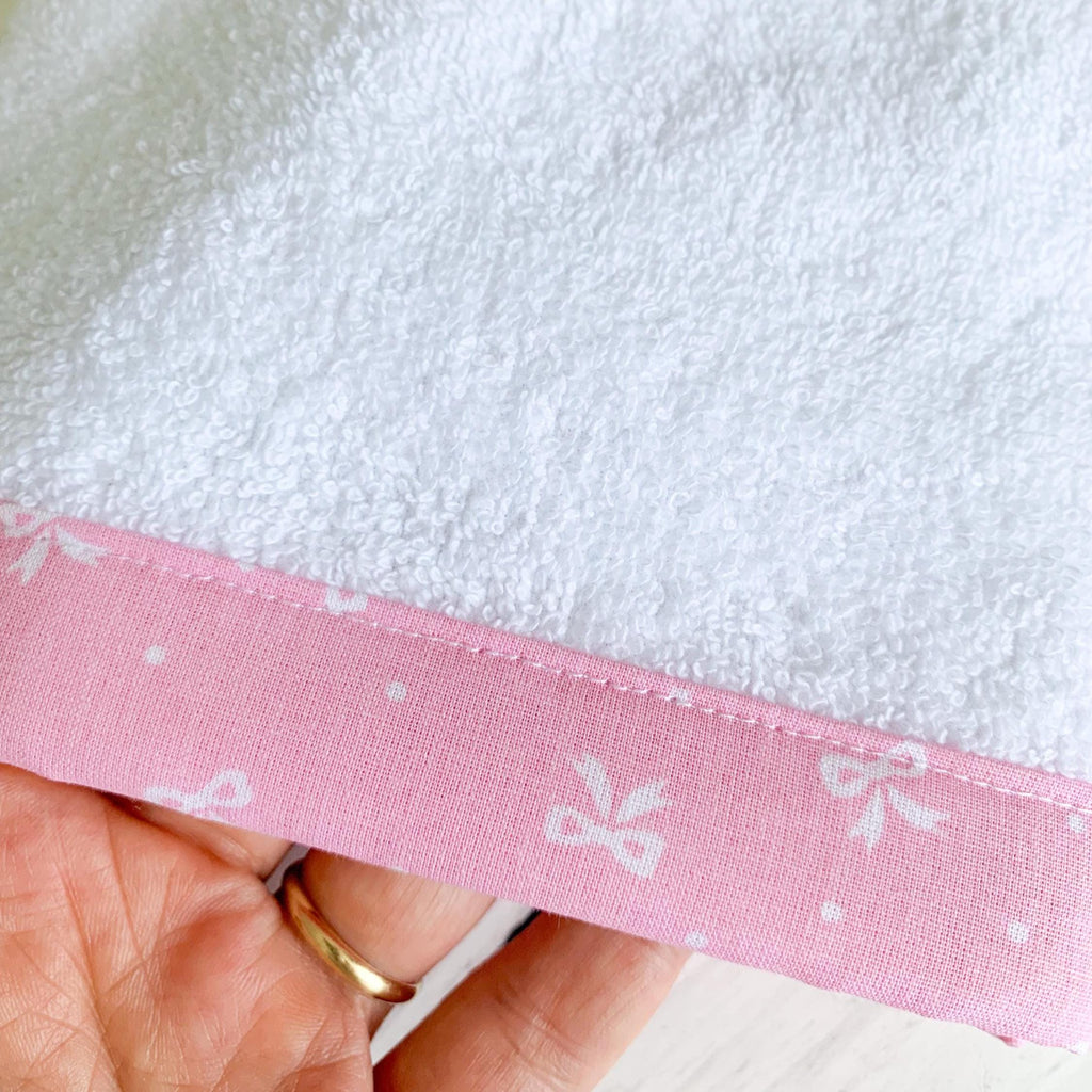 Hair Drying Towel Wrap – Pink Bow Printed Terry Turban