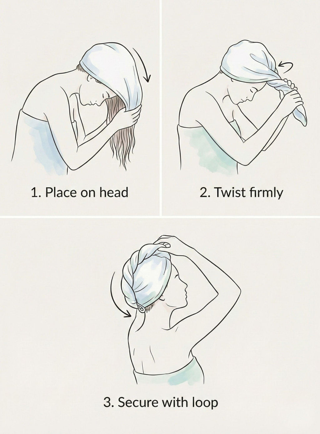 Quick Dry Hair Towel Wrap – Turkish Cotton Head Turban After Shower