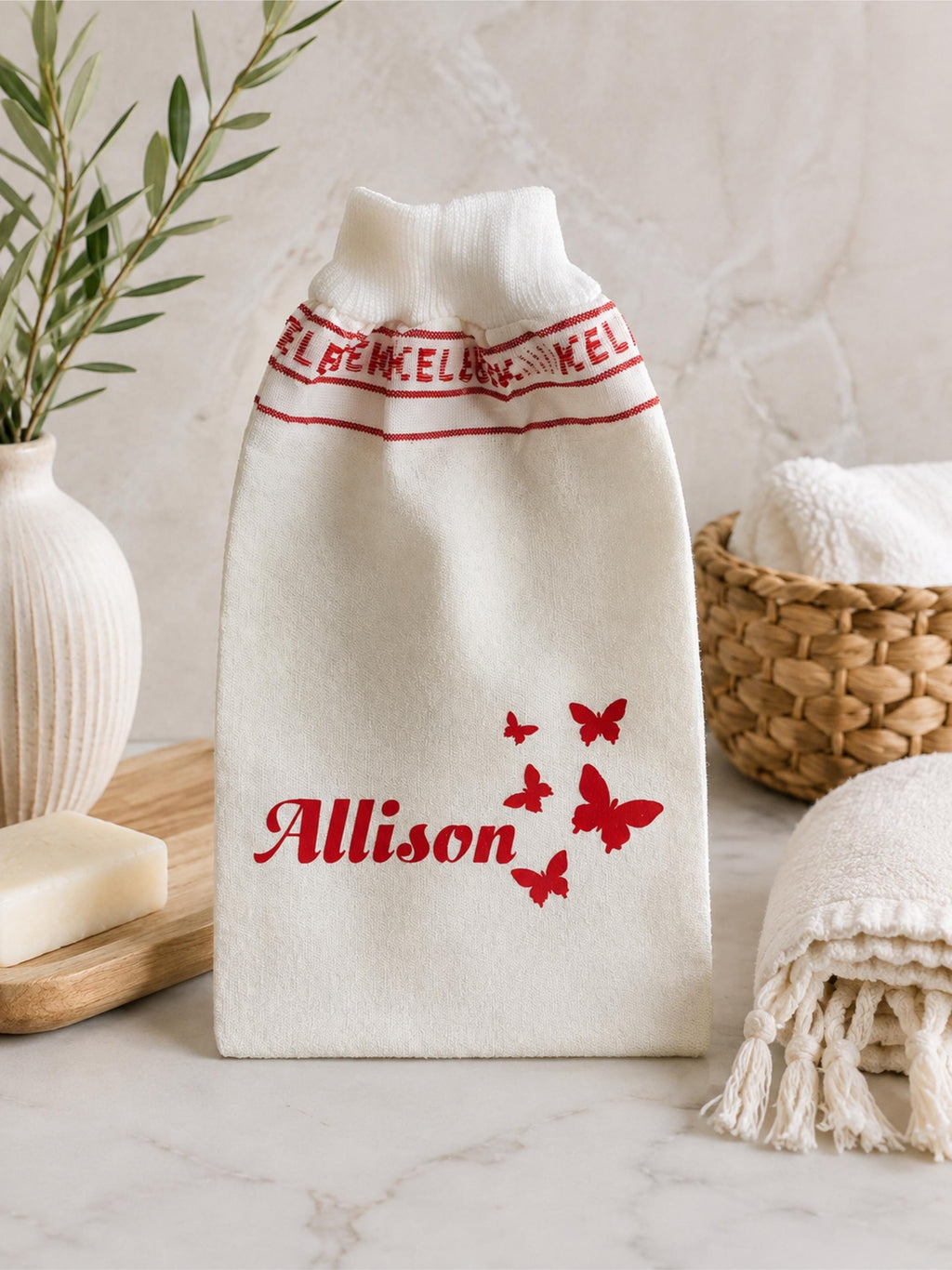 Turkish Exfoliating Bath Mitt, Hammam Kese Glove, Dead Skin Remover, Personalized Body Scrub Mitt