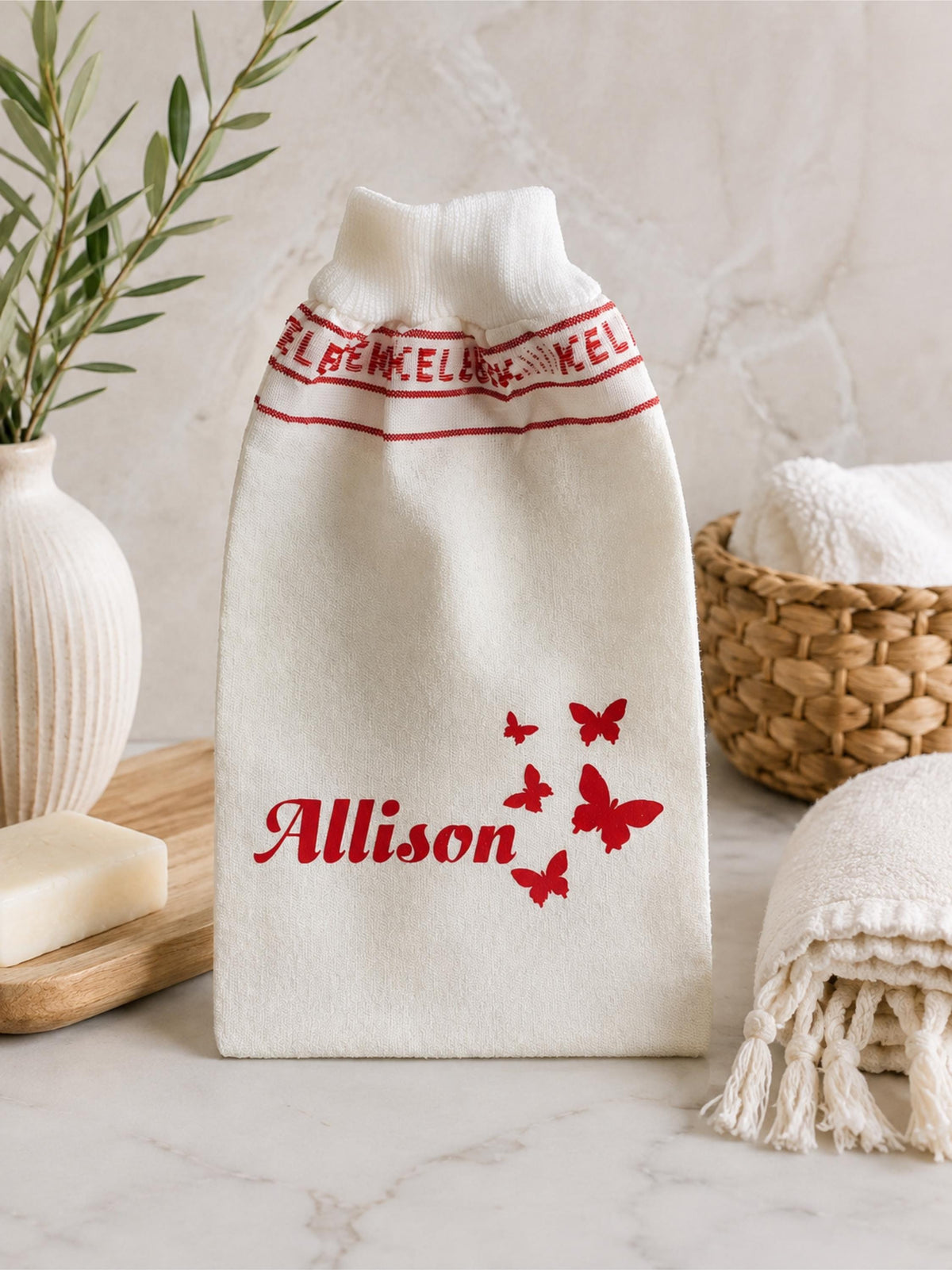Turkish Exfoliating Bath Mitt, Hammam Kese Glove, Dead Skin Remover, Personalized Body Scrub Mitt