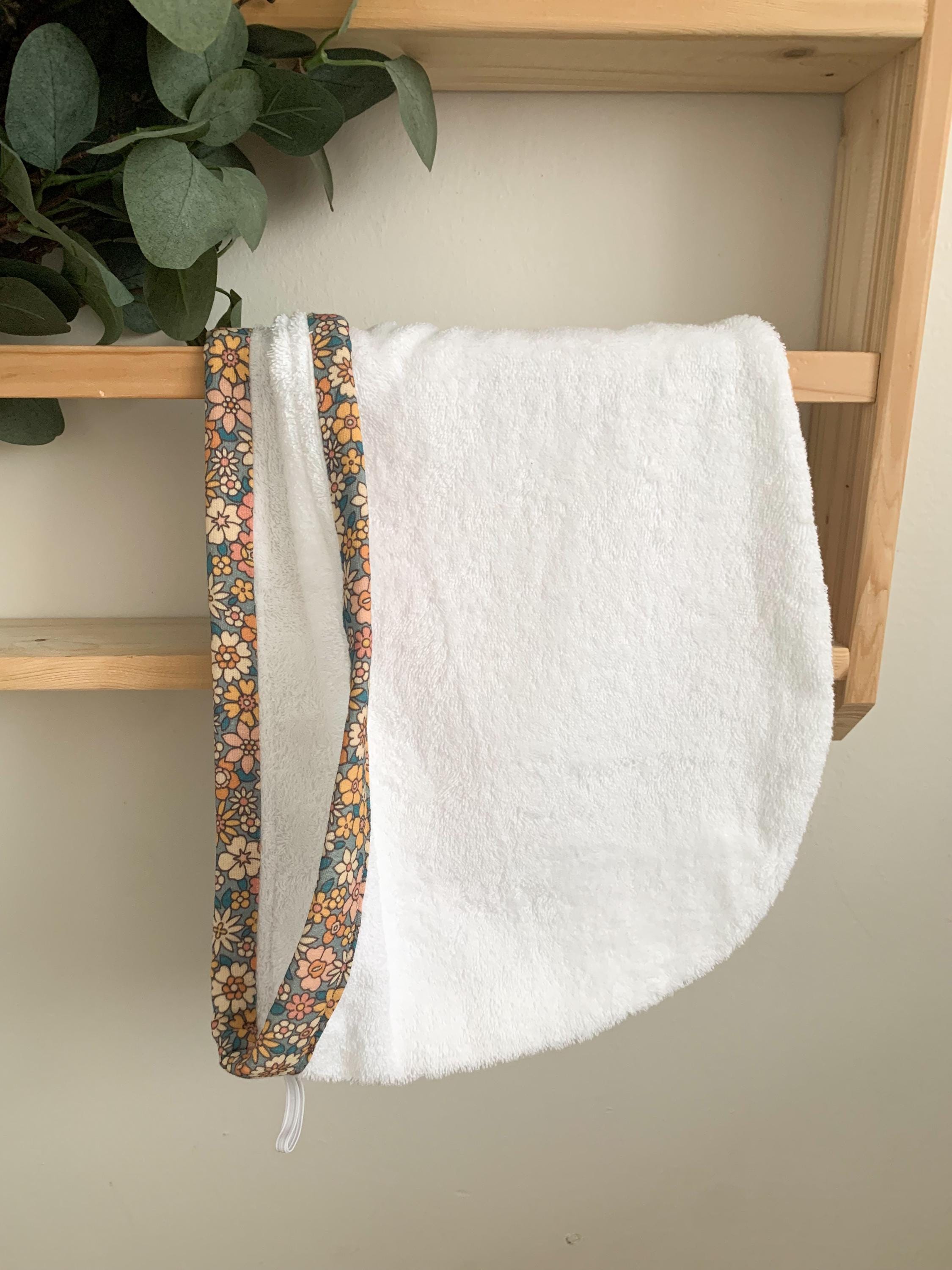 Floral Hair Towel Wrap – Absorbent Cotton Terry Turban