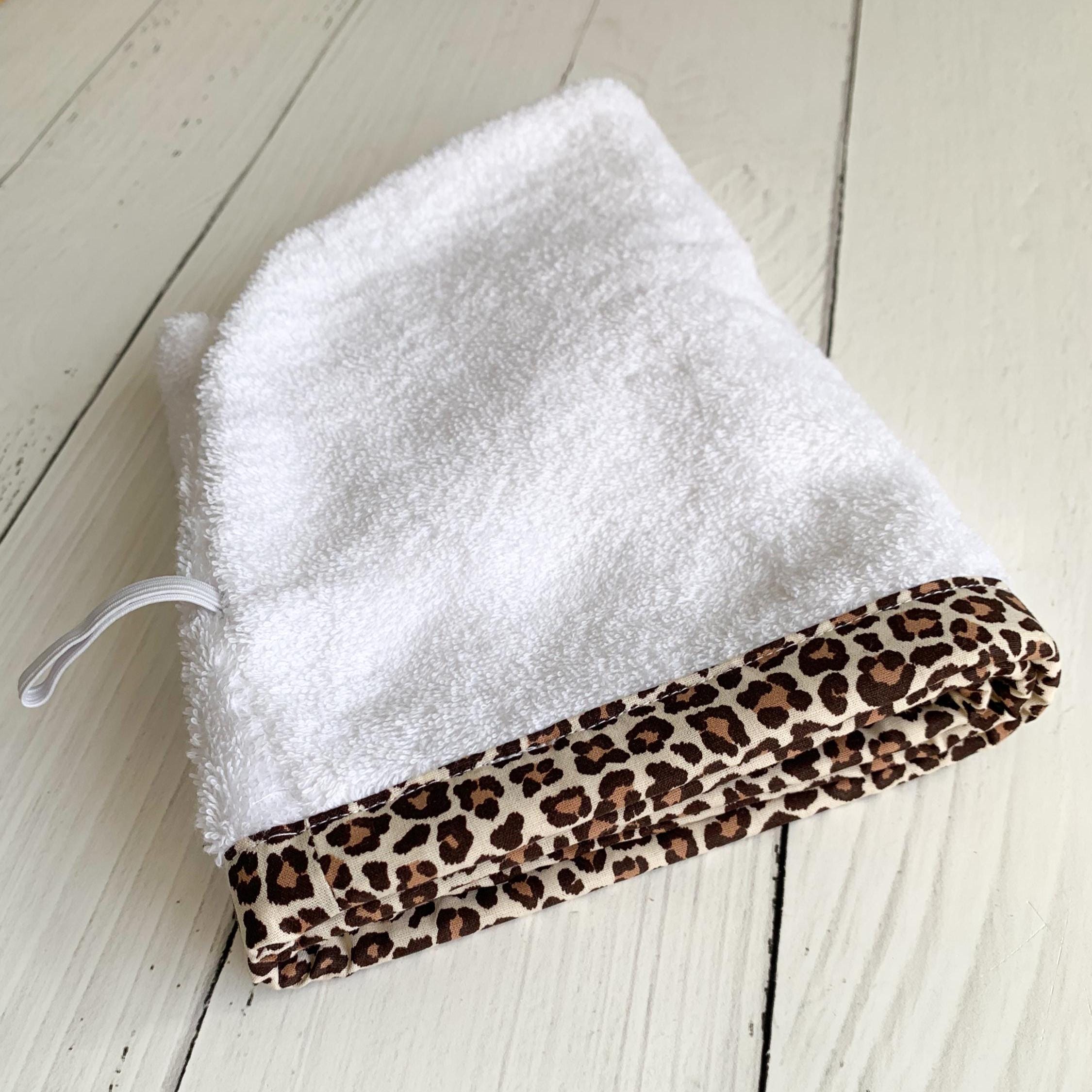 Leopard Print Hair Towel Turban – Quick Dry Turkish Cotton Wrap