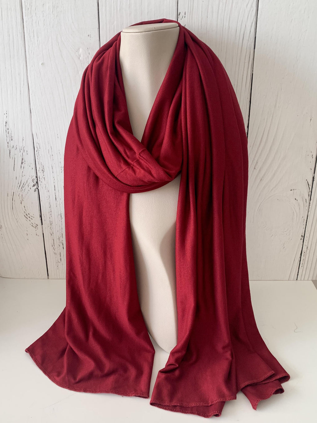 Burgundy African Headwrap for Women, Jersey Twist Turban Head Wrap, Soft Women Neck Scarf, Islamic Burgundy Hijab