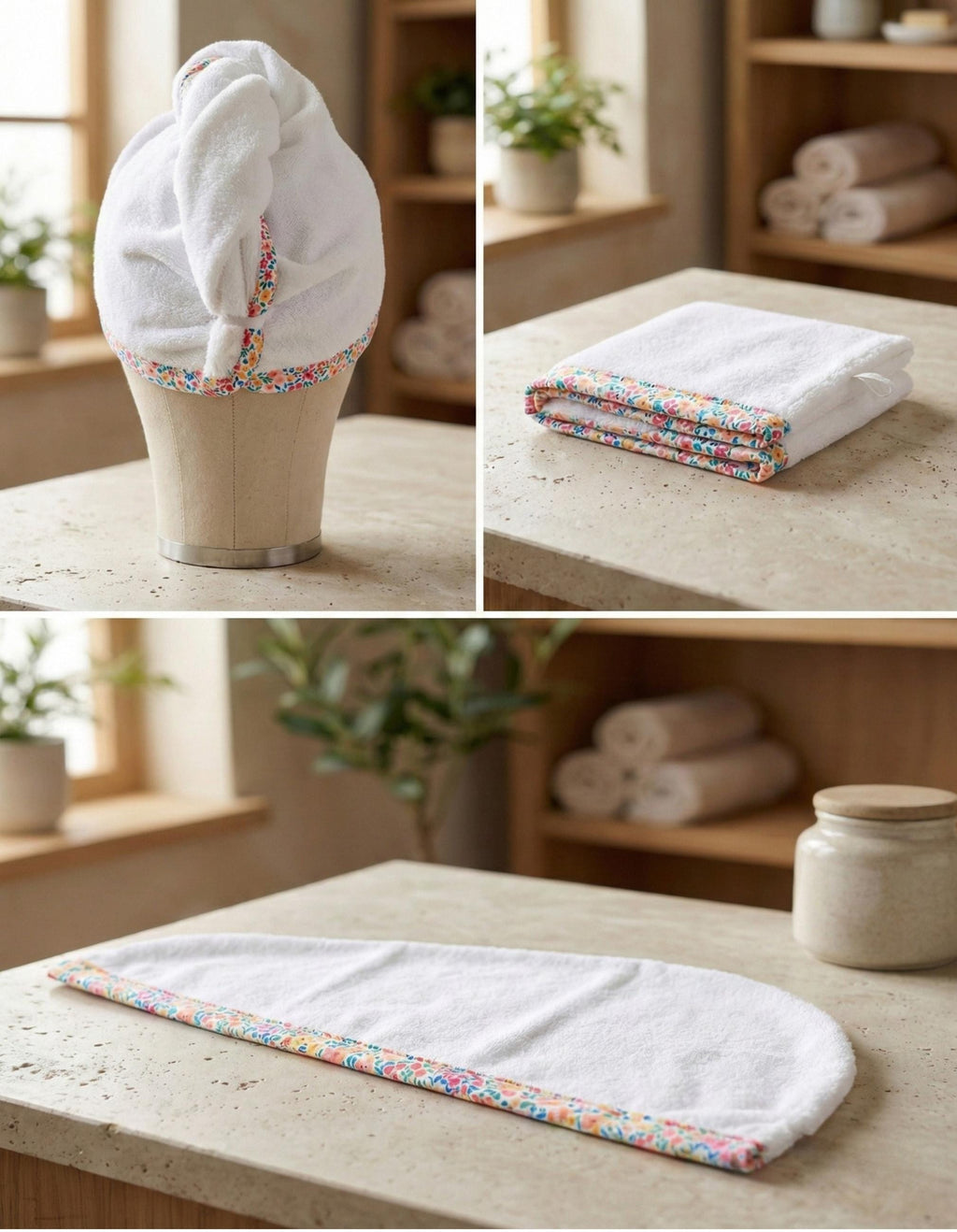 Hair Towel Wrap Quick Dry Turkish Cotton Towel Turban Super Absorbent for Hair Drying, Premium Self Care Gift for Her