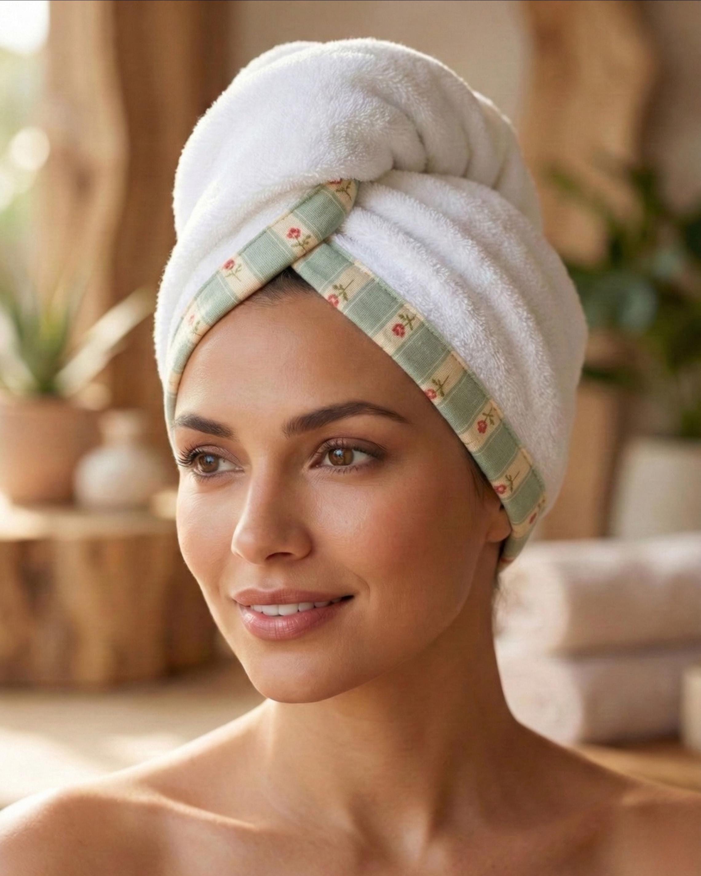 Super Absorbent Hair Drying Towel - Terry Turban Headwrap