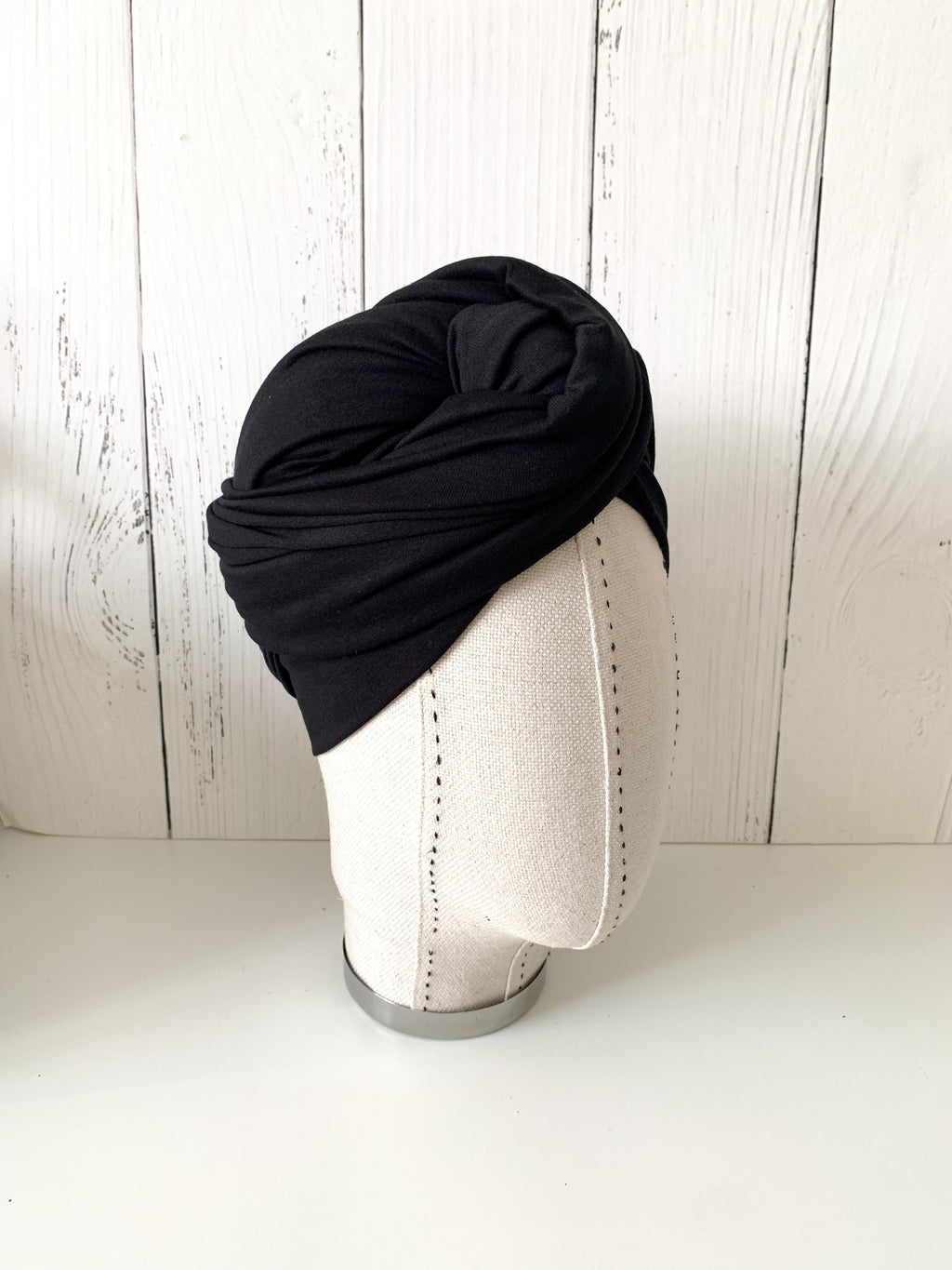 Black Jersey Turban Head Wrap, Soft Black Hijab, Neck Scarfs