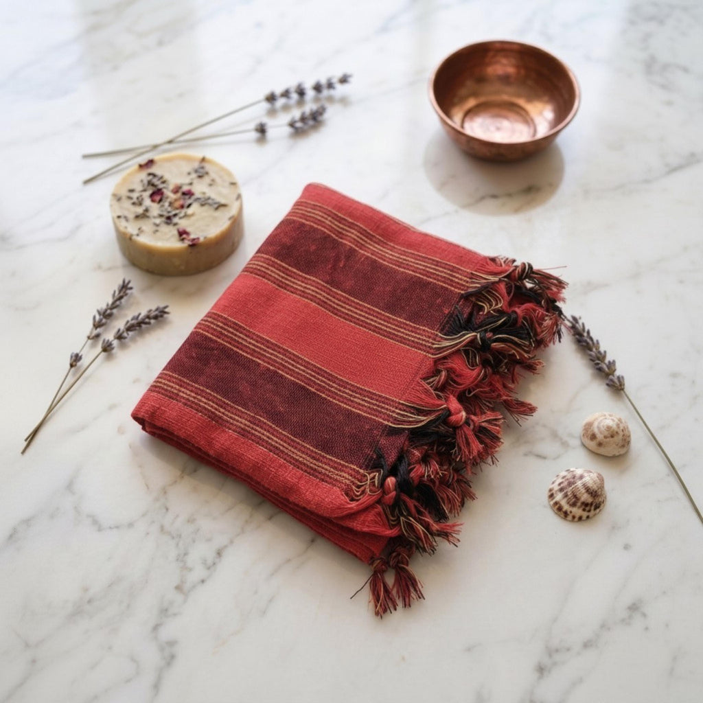 Handwoven Turkish Hammam Towel, 100% Cotton Peshtemal, Lightweight Beach Towel, Spa Sauna Wrap
