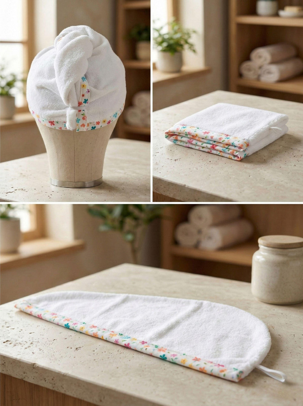Super Absorbent Hair Towel Wrap – Handmade Pre-Tied Turban