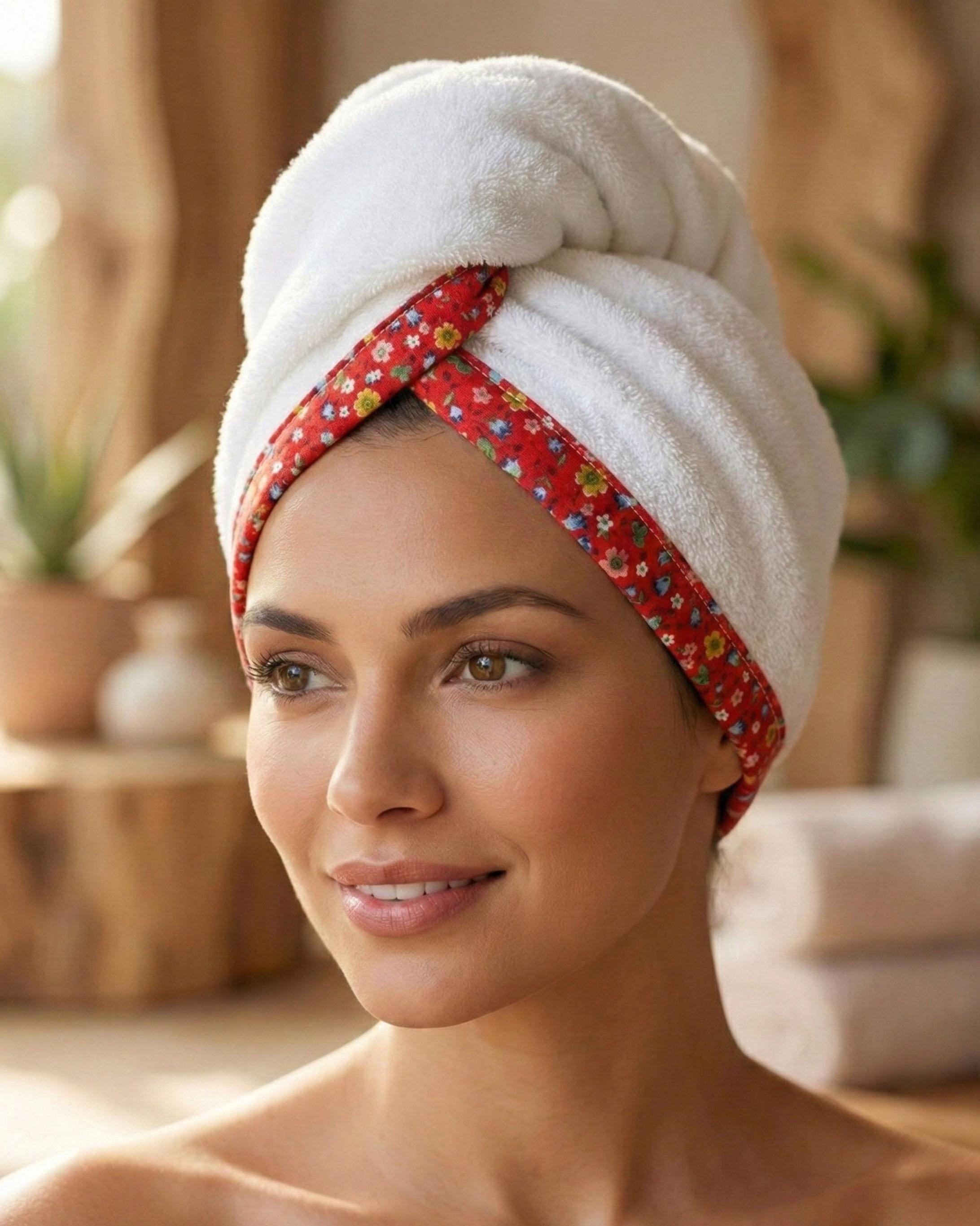 Super Absorbent Hair Towel Wrap Turkish Cotton Terry Turban