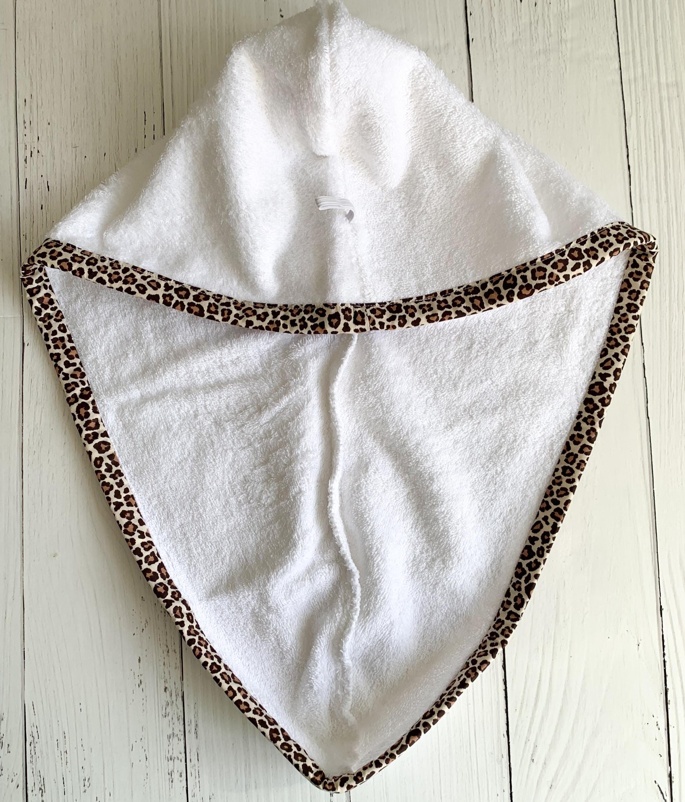 Leopard Print Hair Towel Turban – Quick Dry Turkish Cotton Wrap