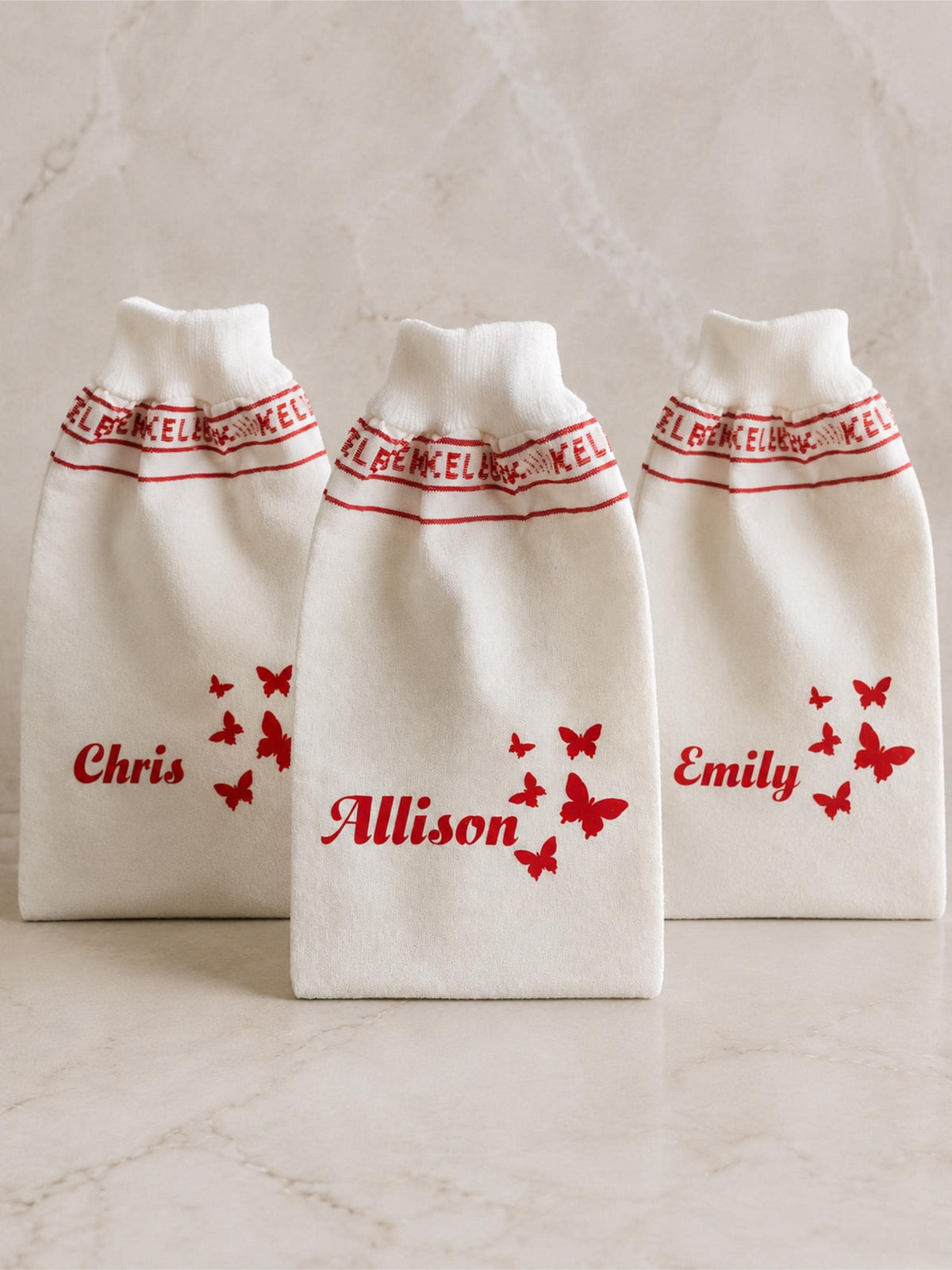 Exfoliating Bath Mitt, Personalized Kessa Glove, Spa Bachelorette Favor, Bulk Hammam Spa Supplies